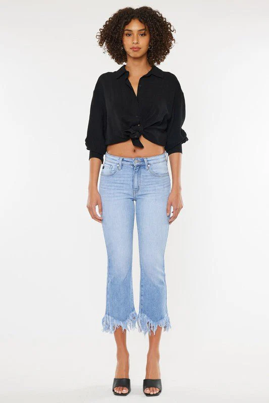 Katie High Rise Crop Bootcut Jeans - Medium