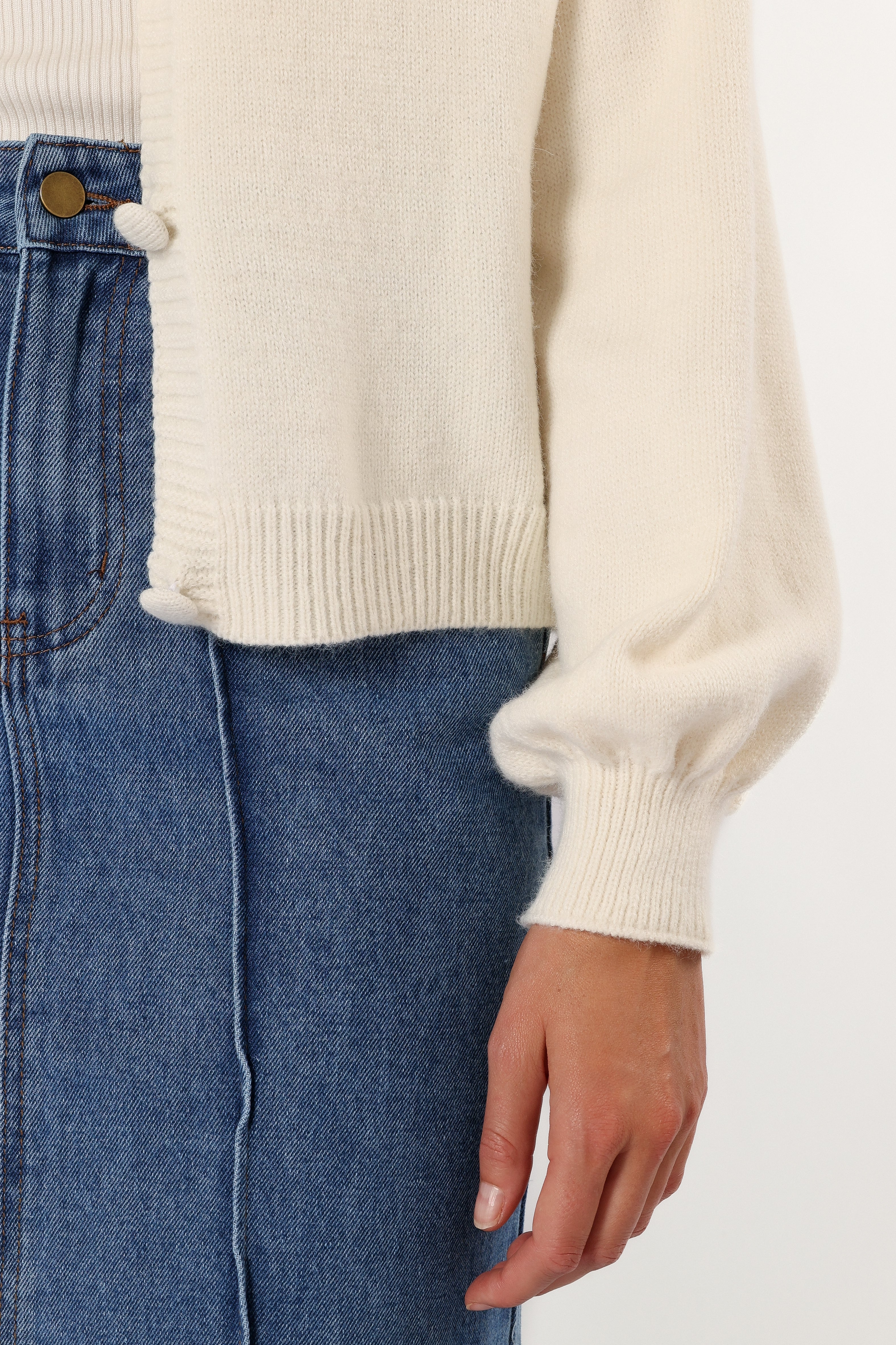 Xadie Bell Sleeve Cardigan - Cream