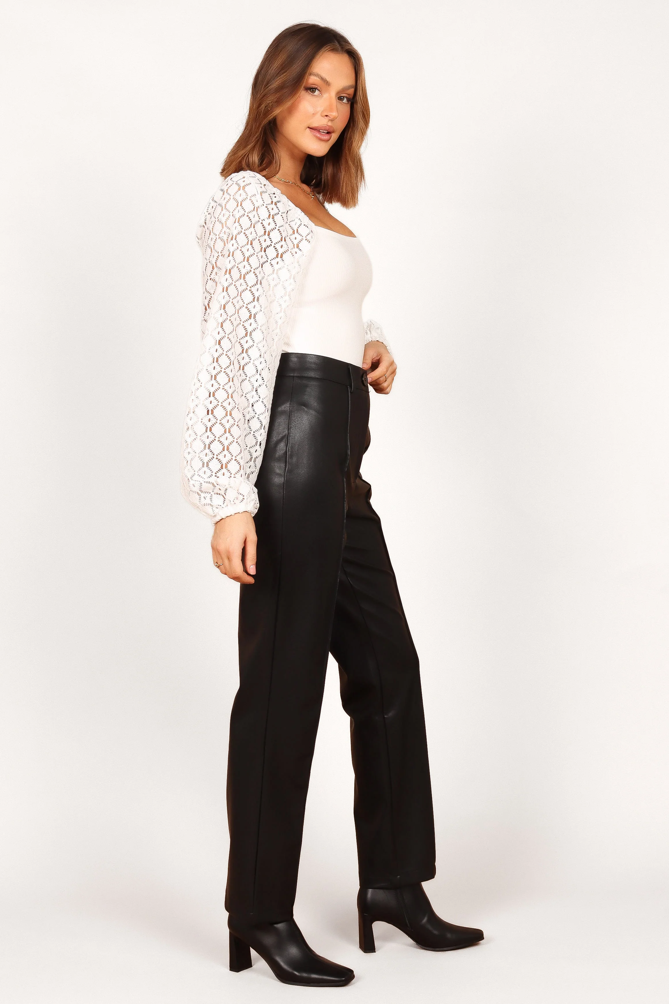 Sandy Faux Leather Pants - Black