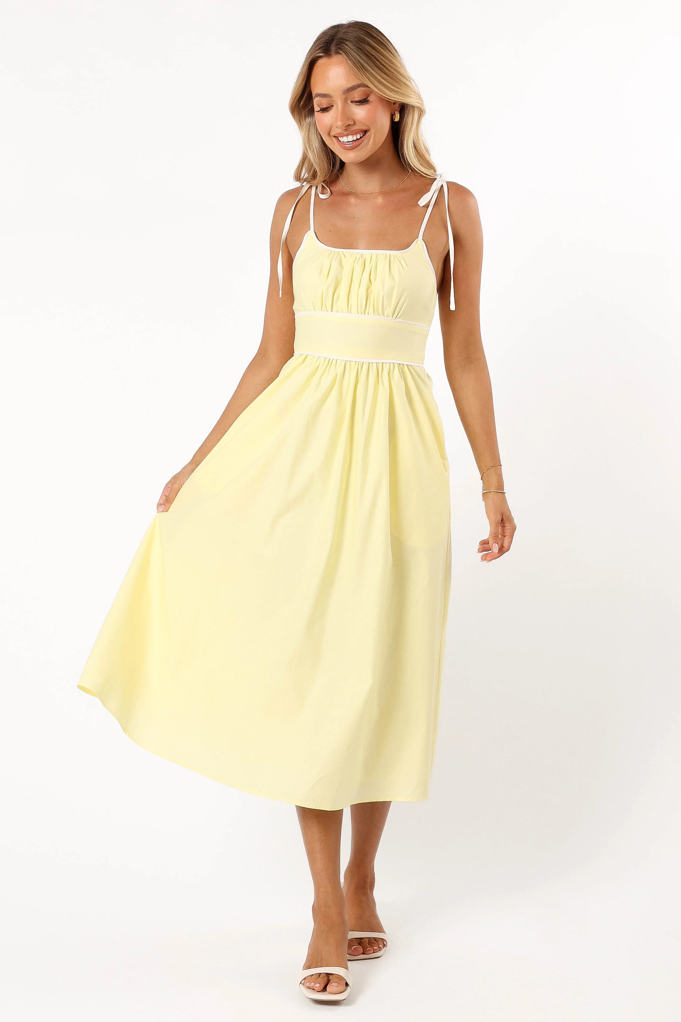 Avi Sleeveless Midi Dress - Yellow