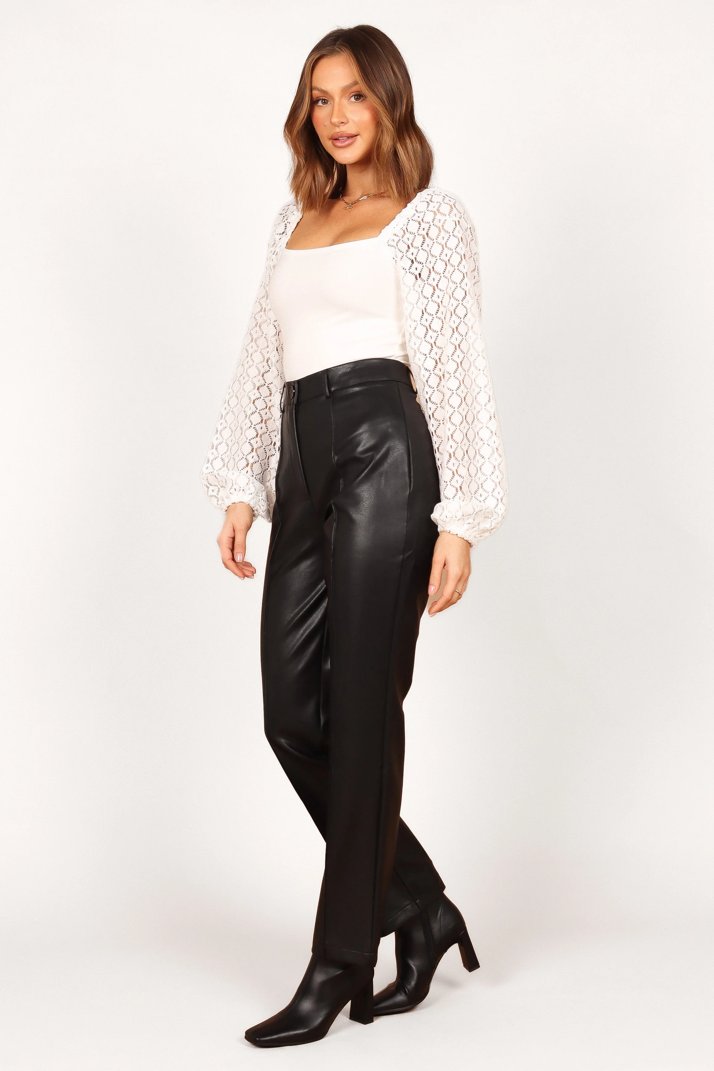 Sandy Faux Leather Pants - Black