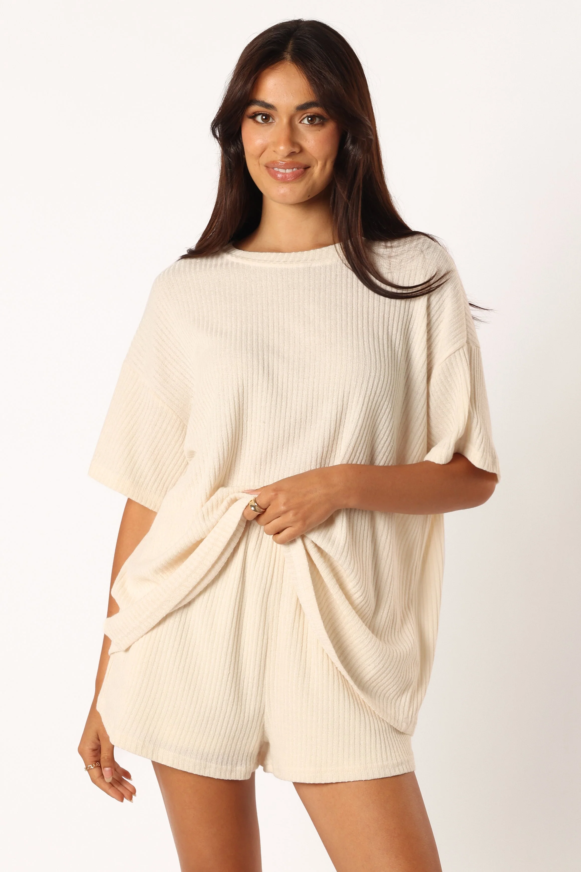 Granger Knit Short Set - Cream