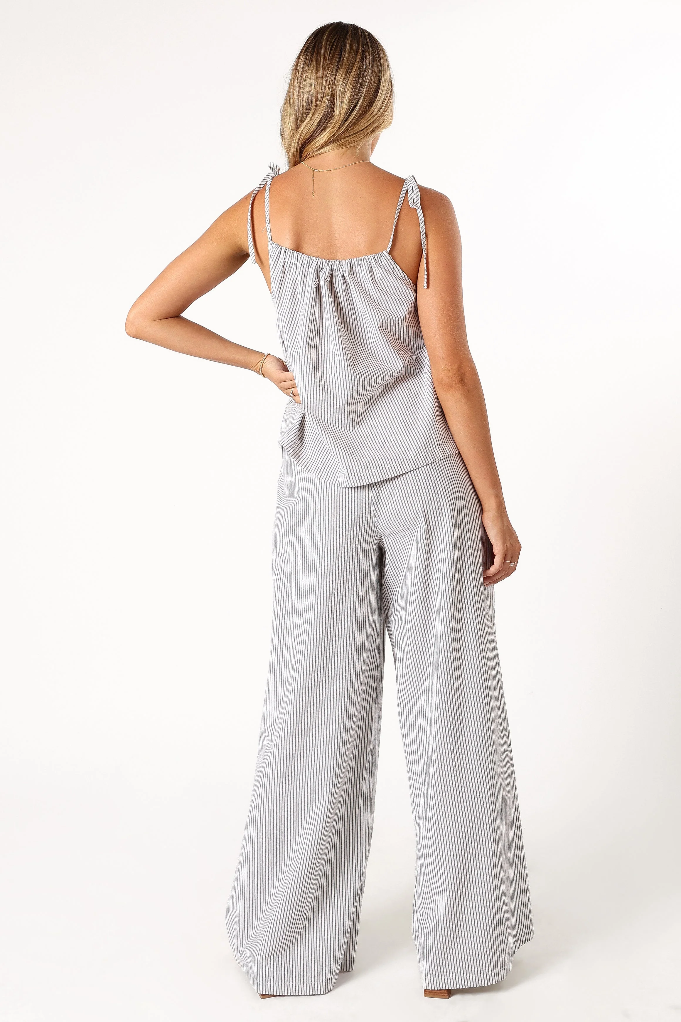 Savanna Striped Pants - White