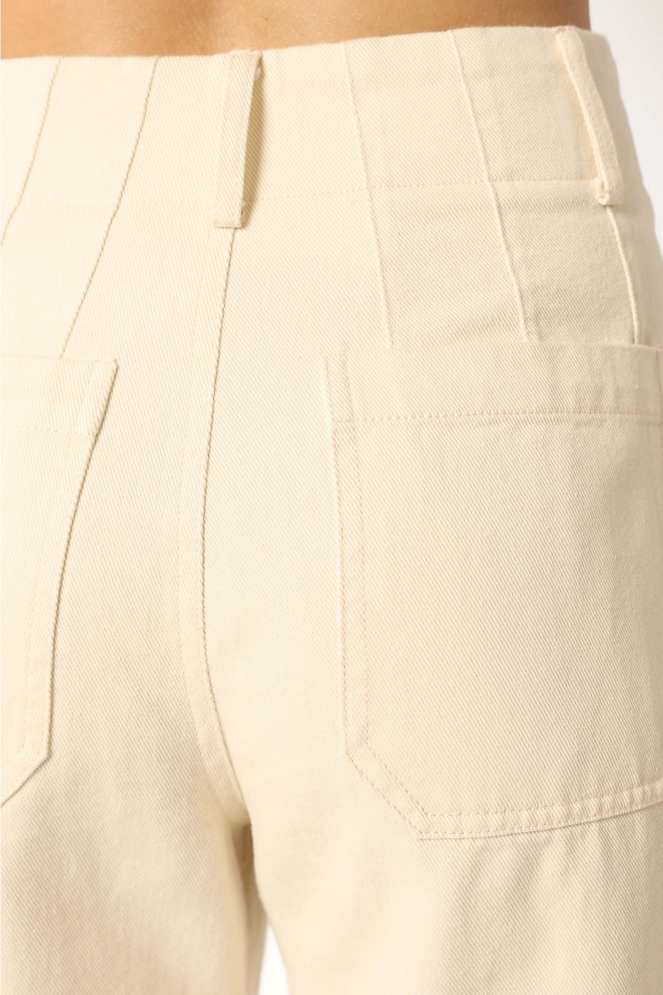 Sully Contrast Stitch Denim Jeans - Ecru