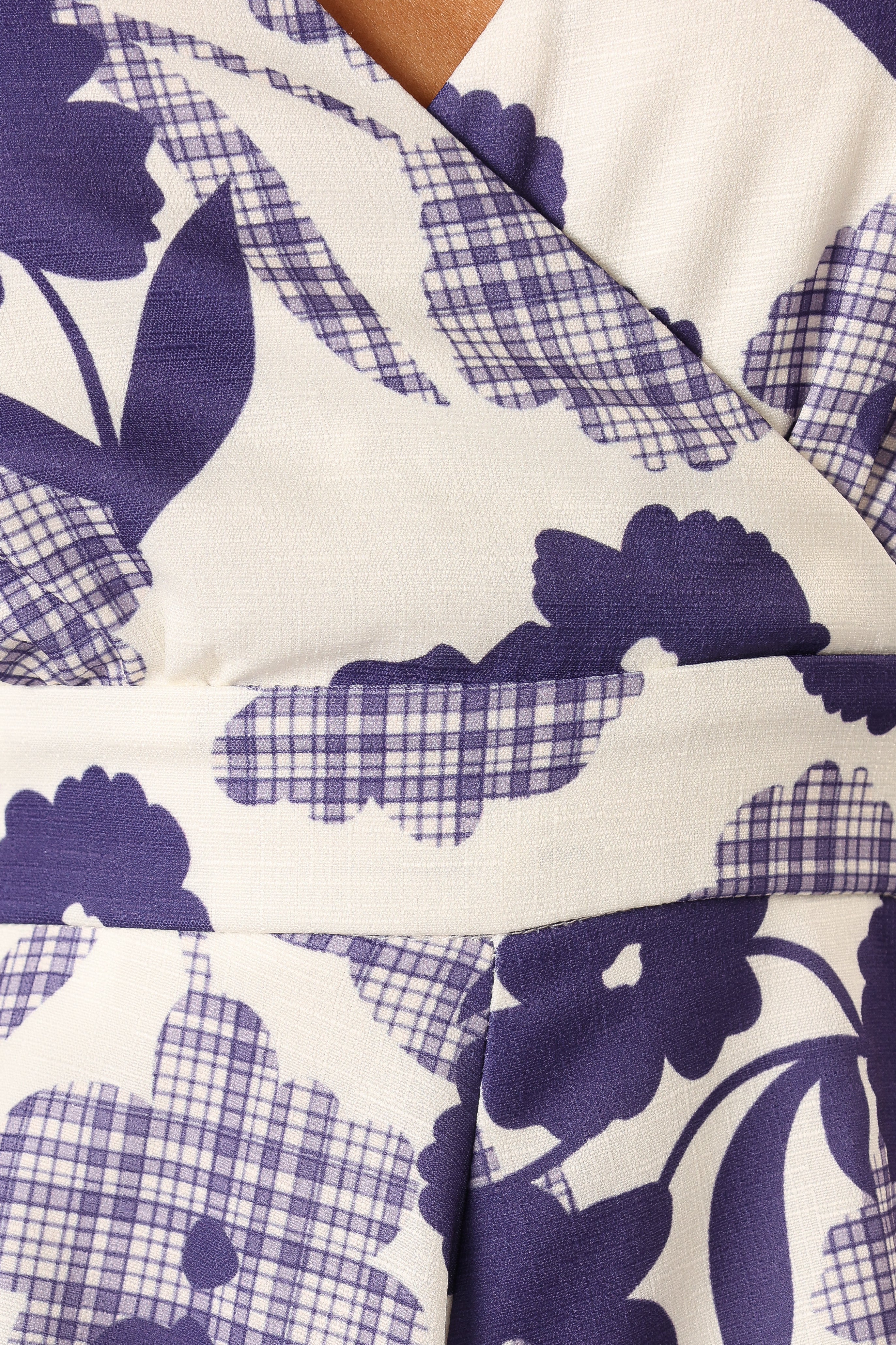 Haider Tiered Playsuit - Navy Cream