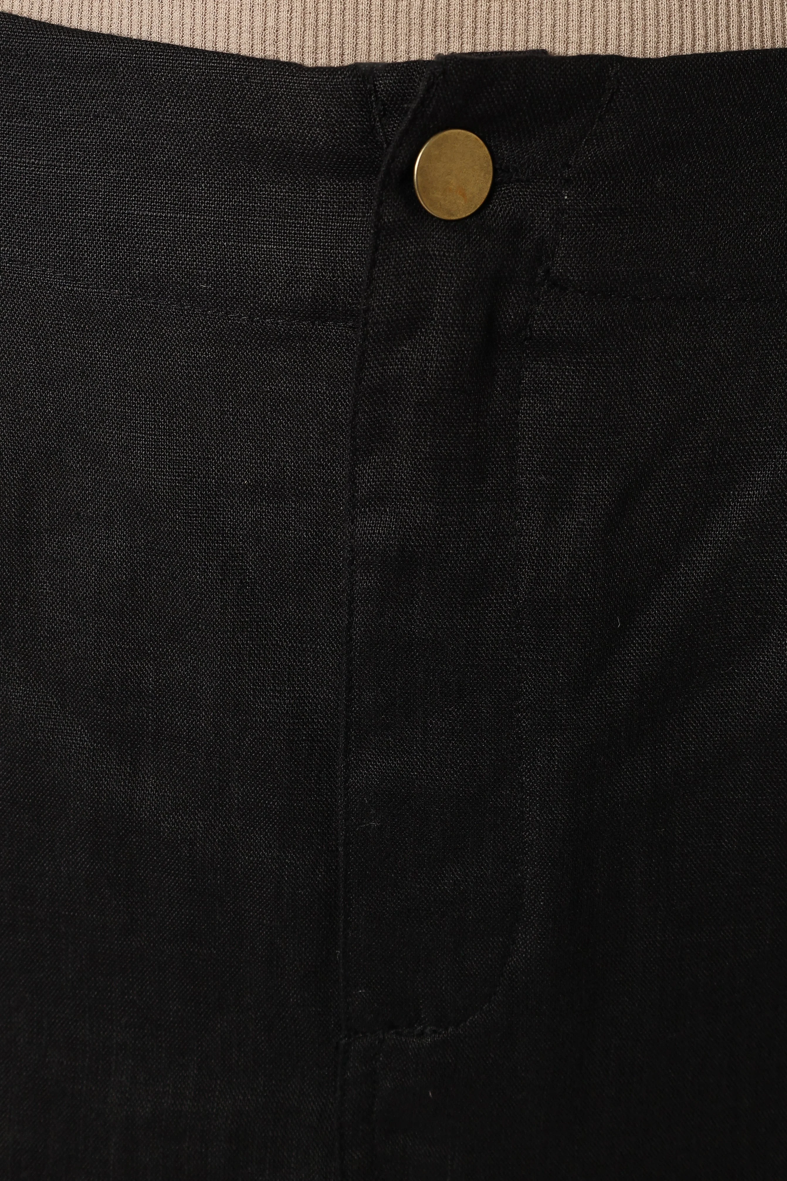 Finley Linen Midi Skirt - Black