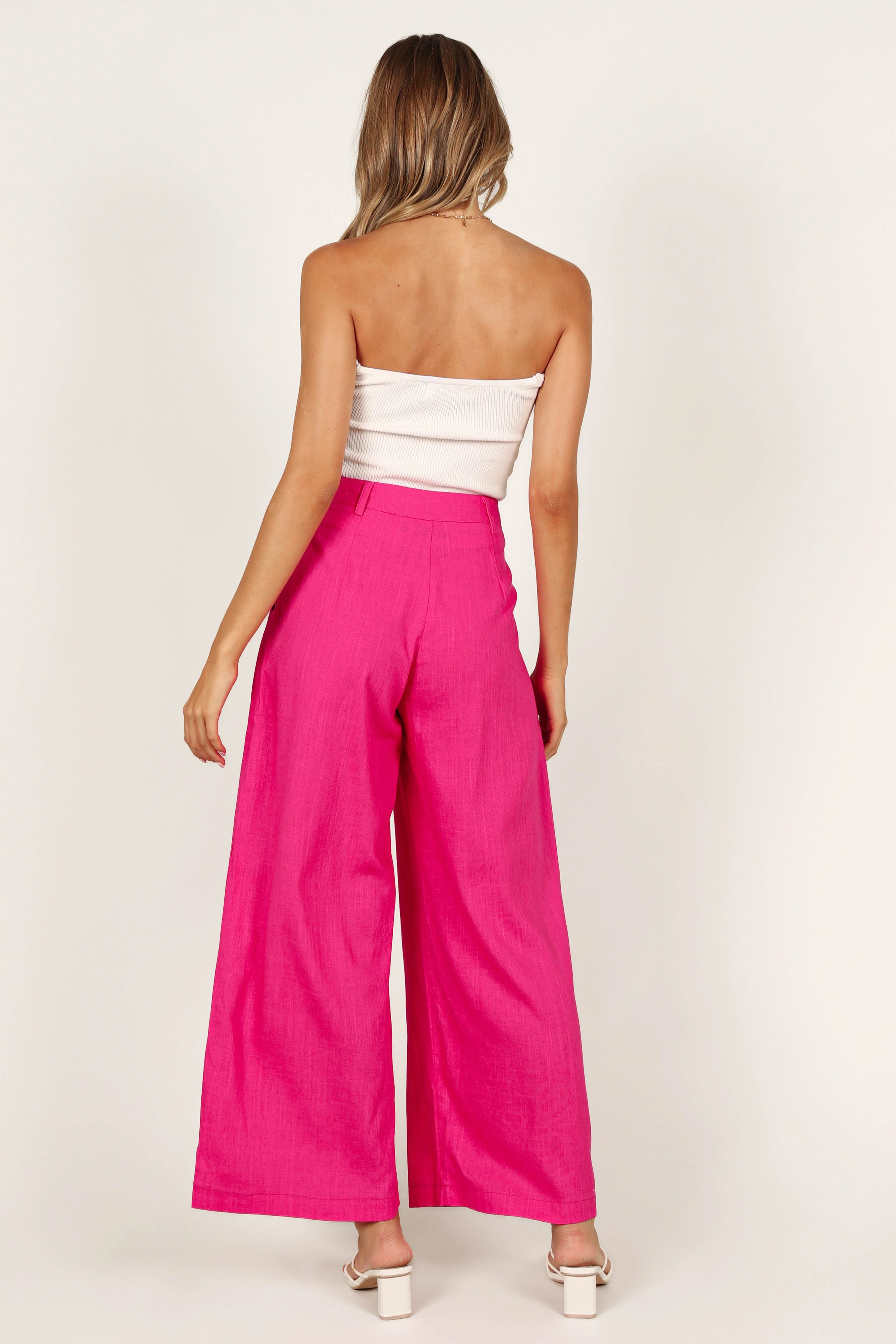 Joanie Wide Leg Pants - Hot Pink