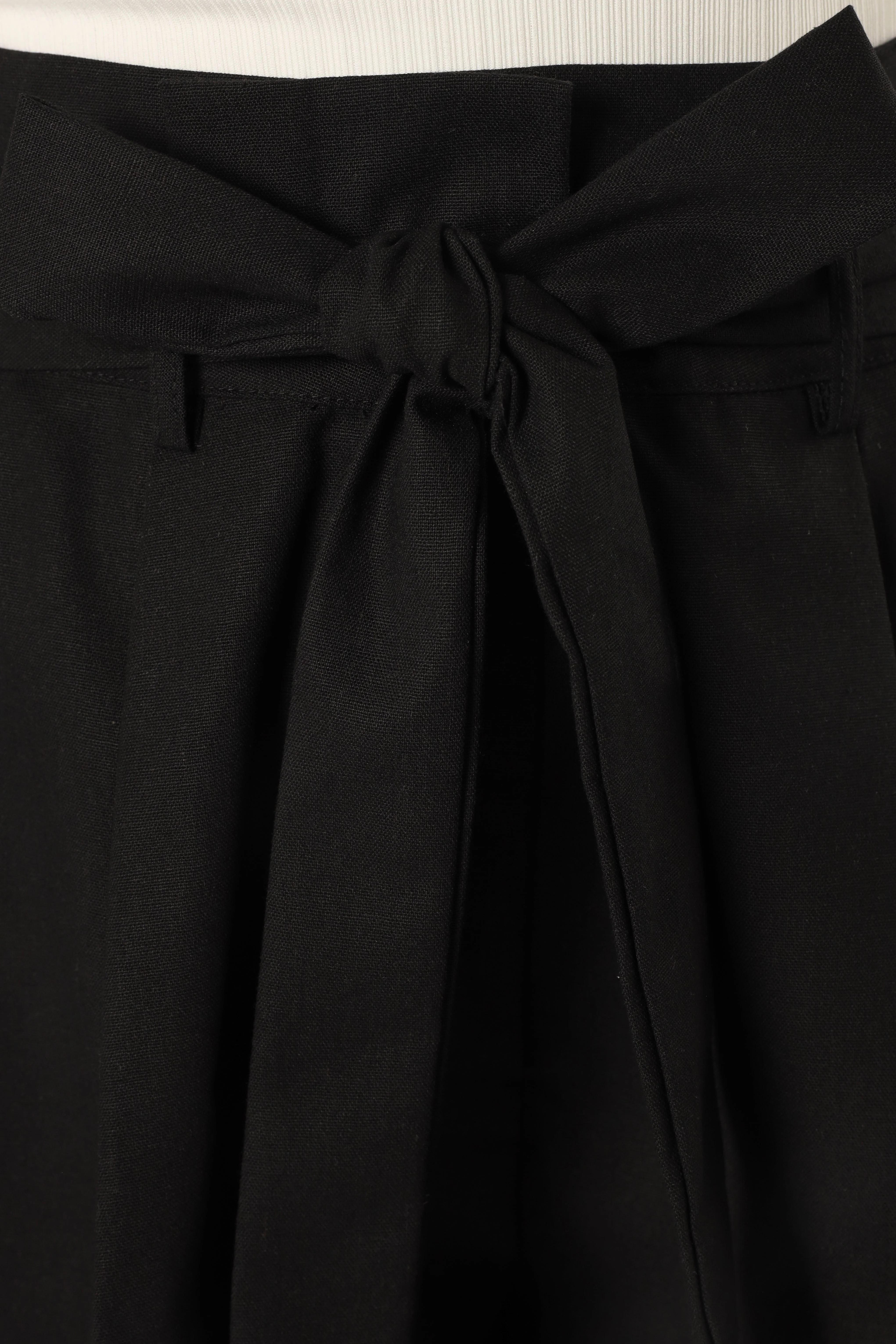 Maya High Waisted Paperbag Shorts - Black