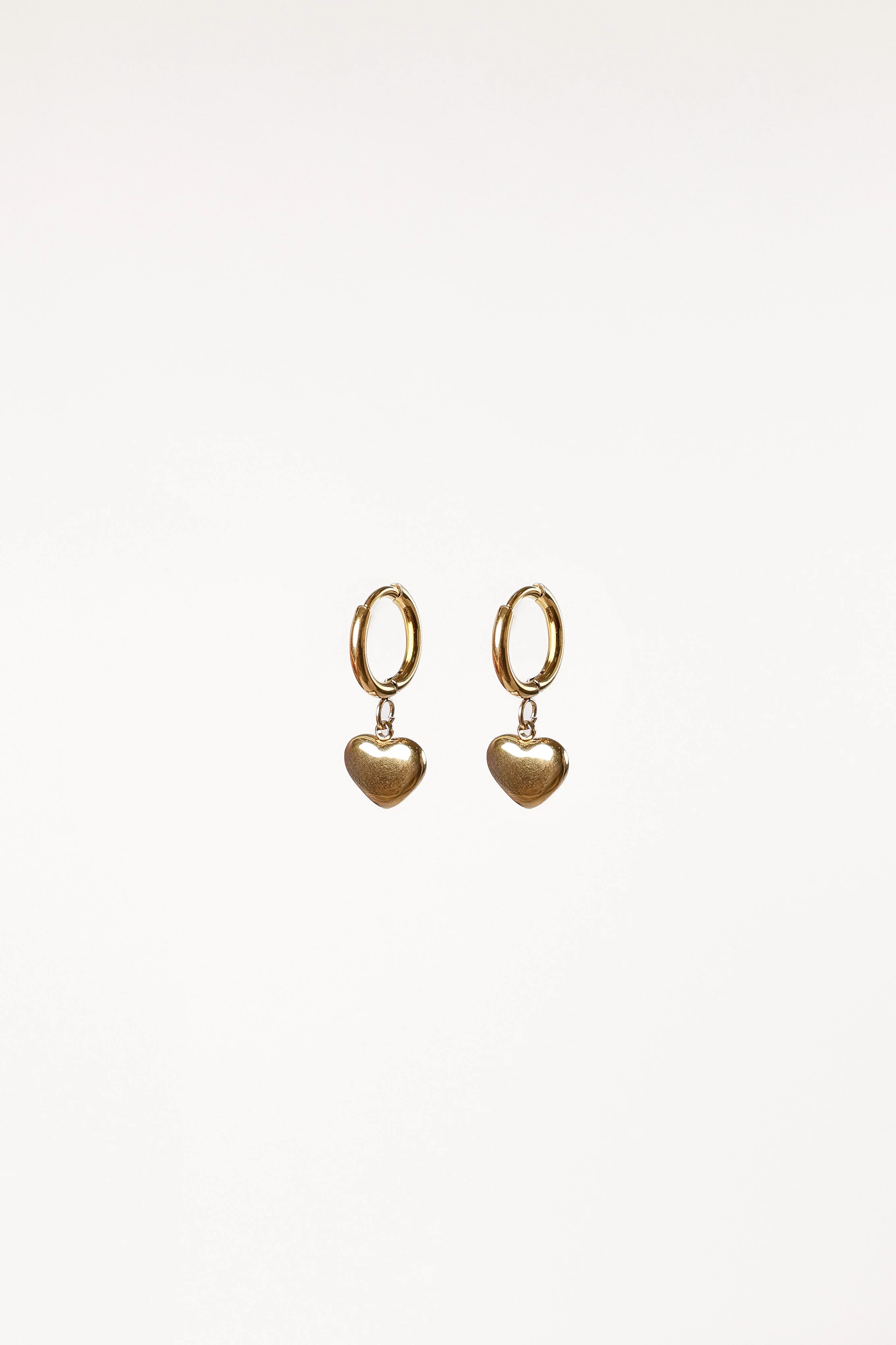Joree Heart Hoop Earrings - Gold
