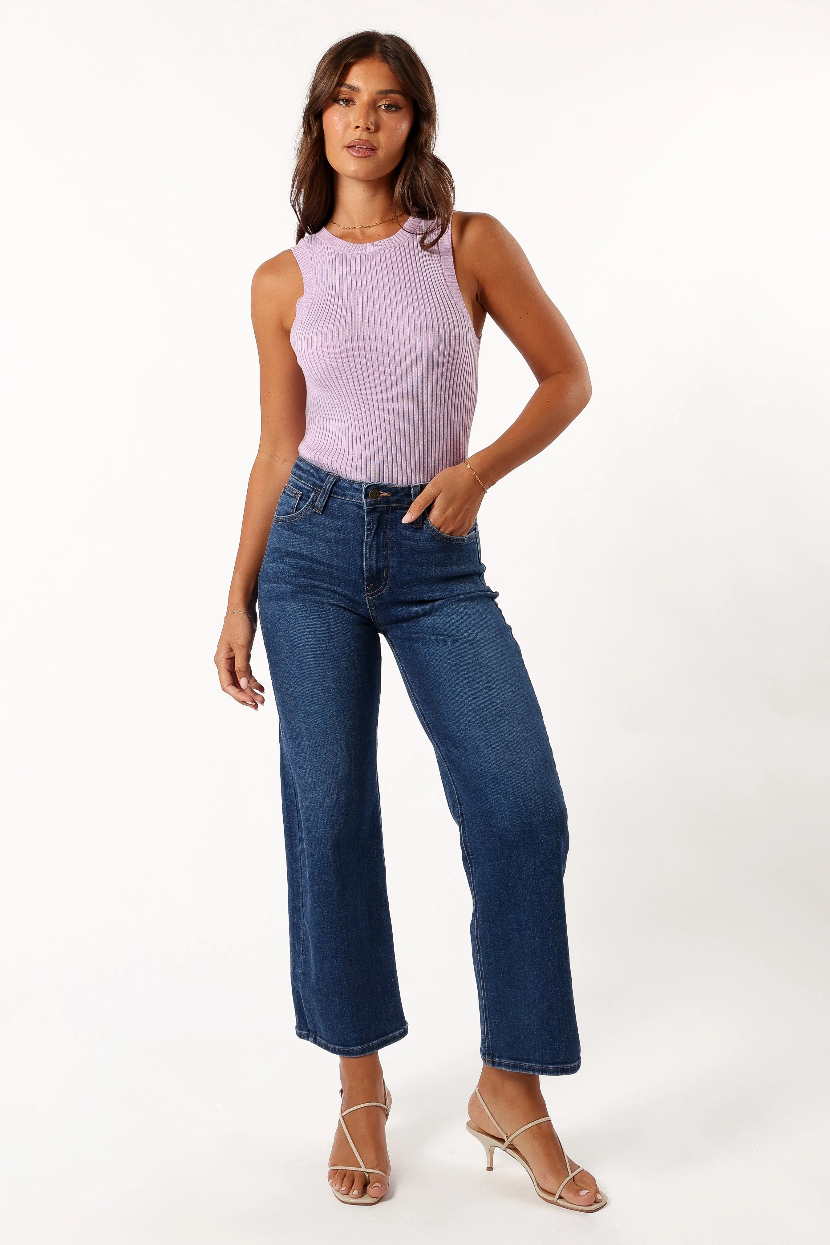Colson Ribbed Knit Top - Lavender