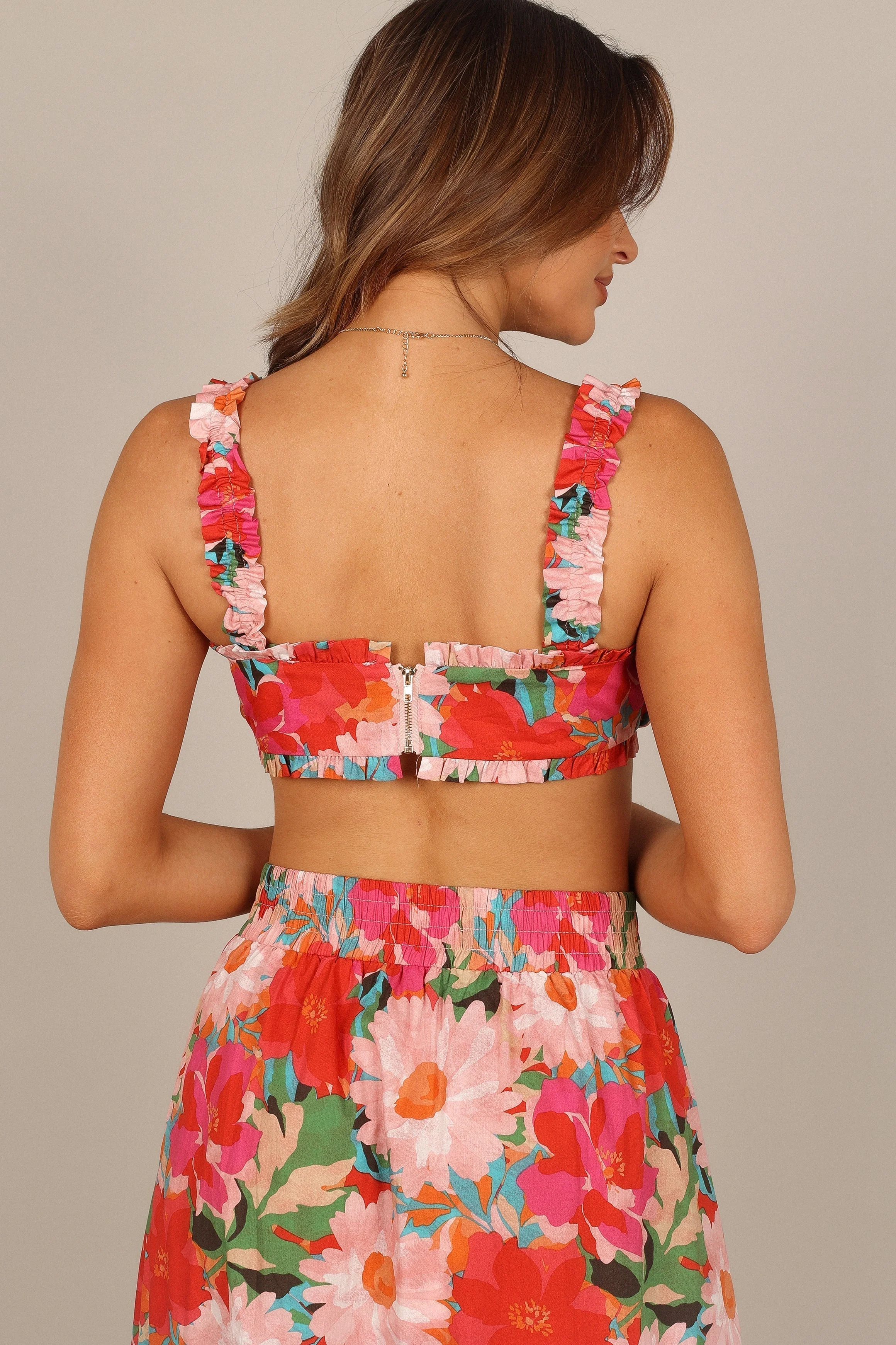 Marbella Cropped Top - Pink Floral