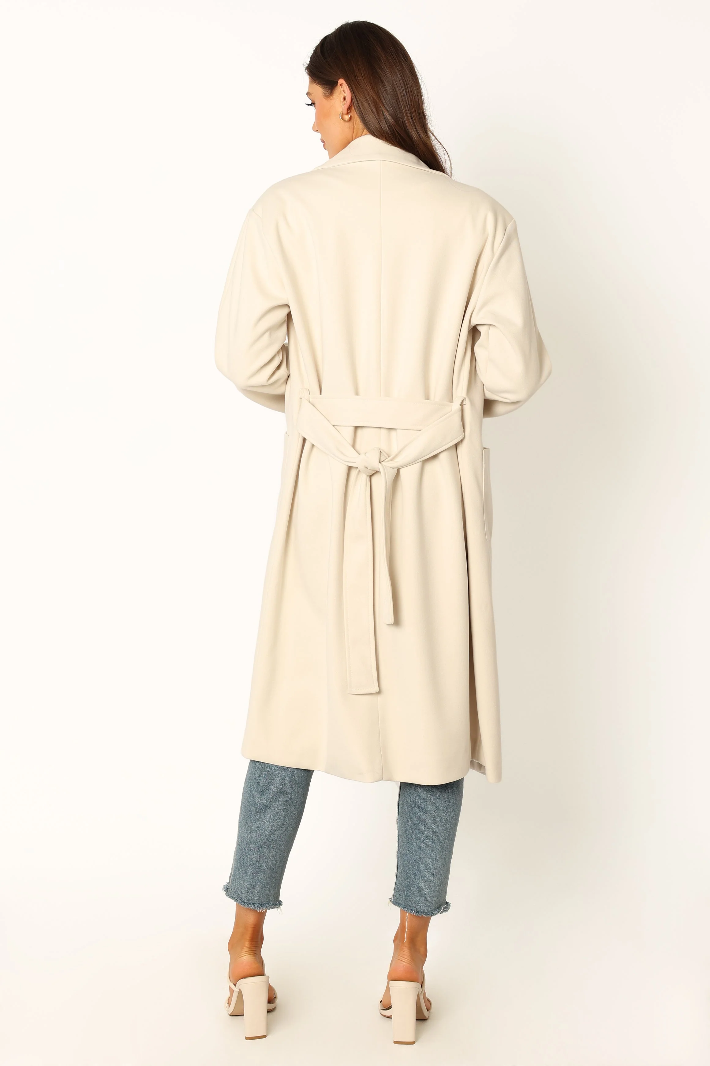 Eden Tie Front Coatigan - Beige