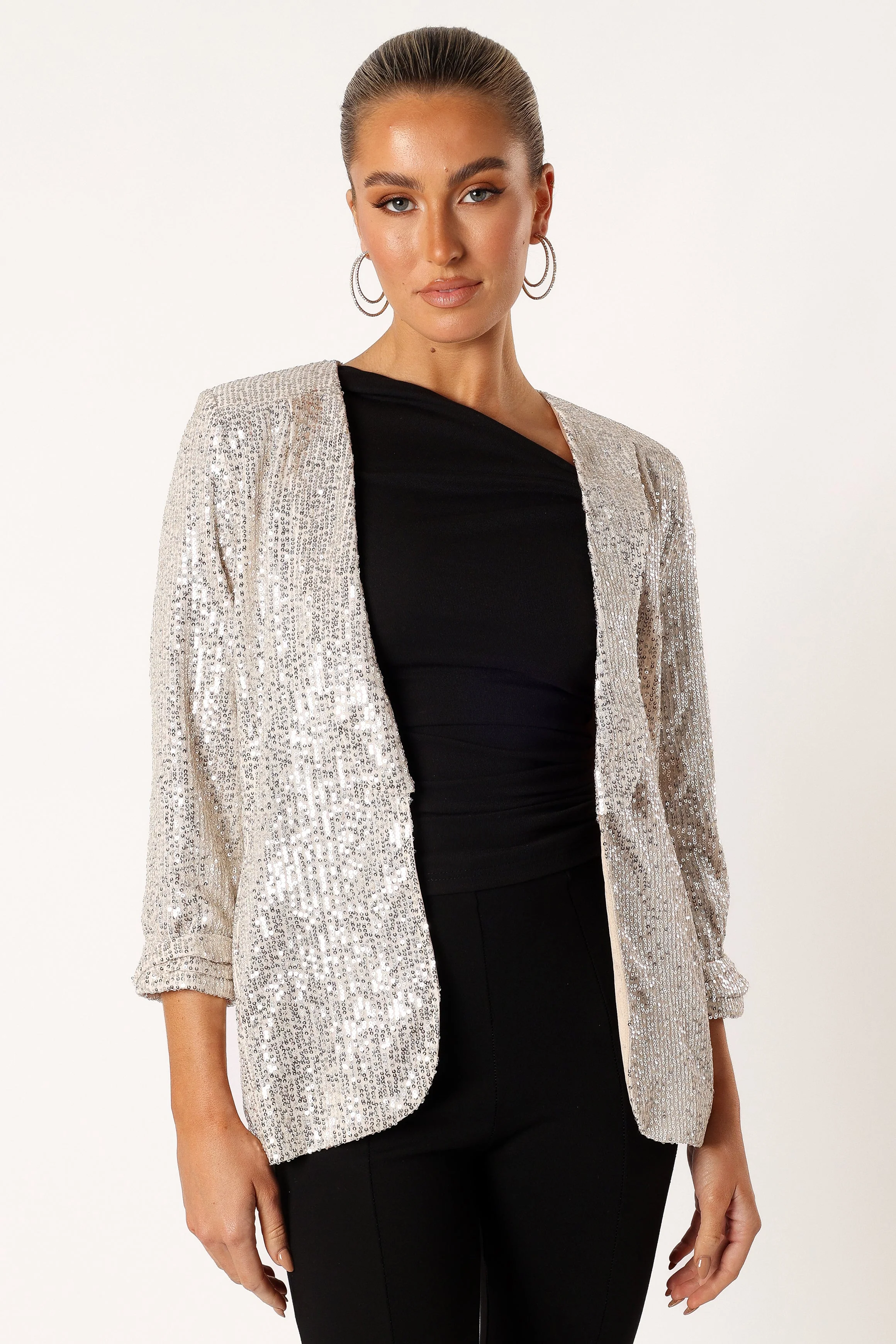 Camille Sequin Blazer - Silver