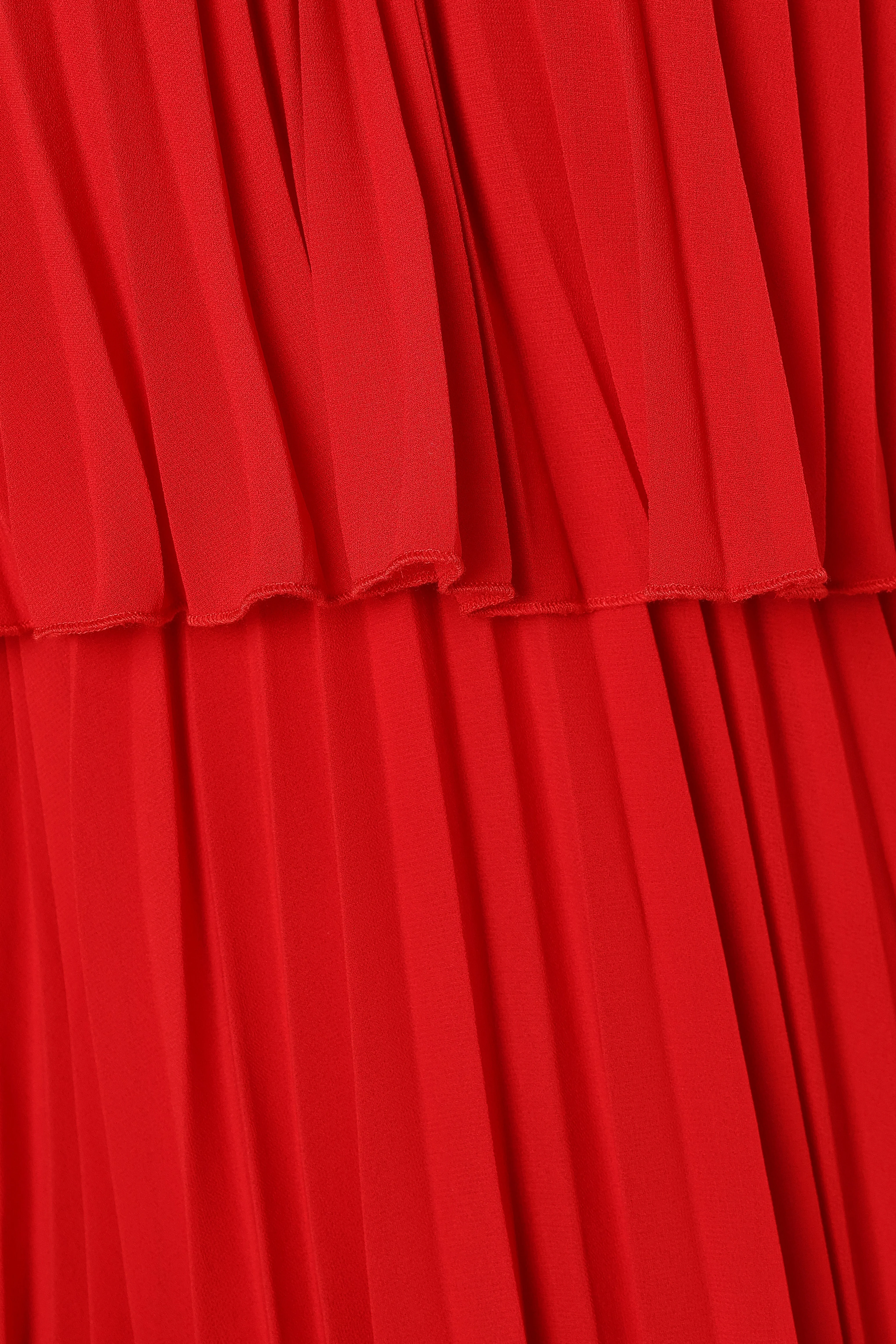 Gia Pleated Halterneck Mini Dress - Red