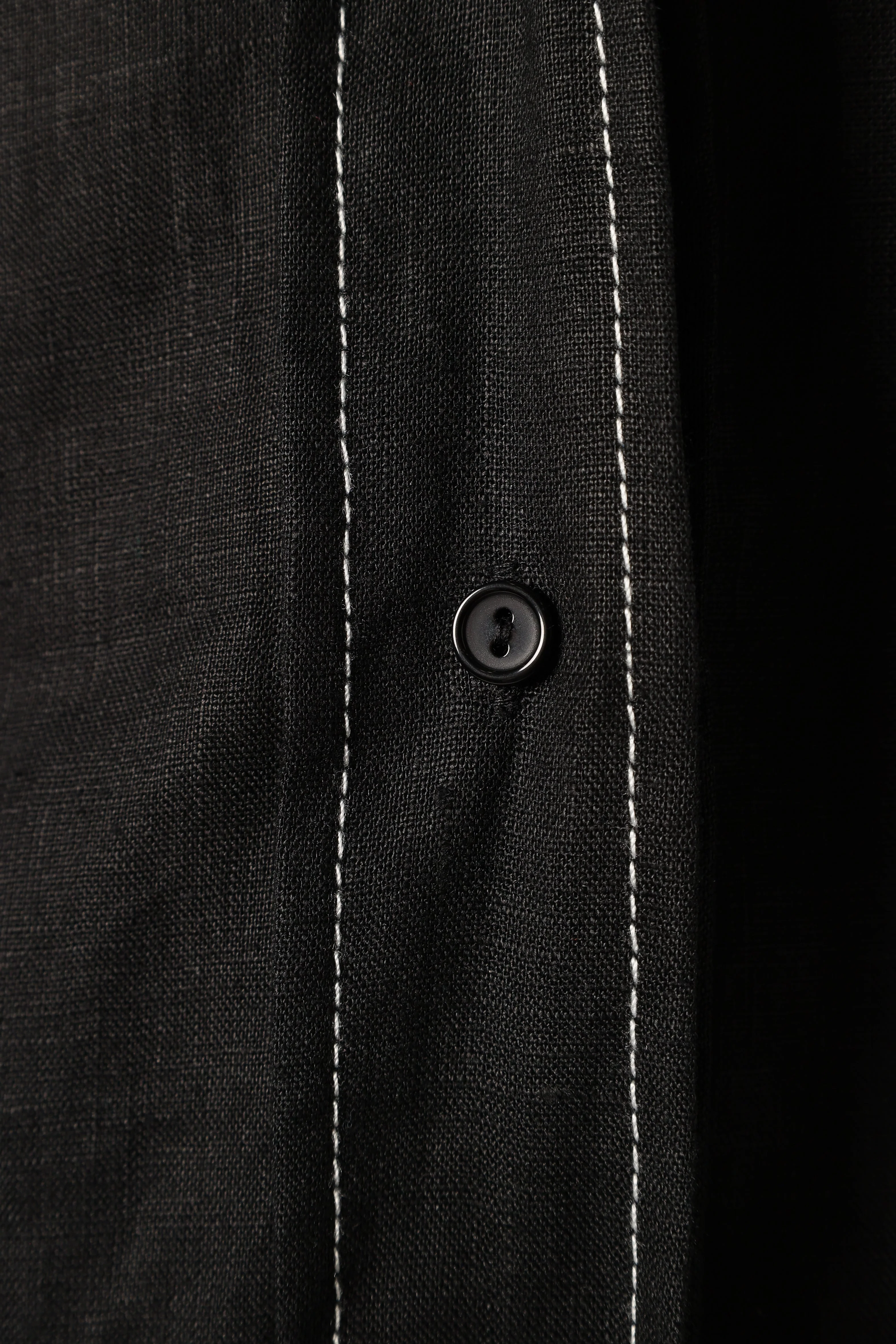 Sara Contrast Stitch Shirt - Black