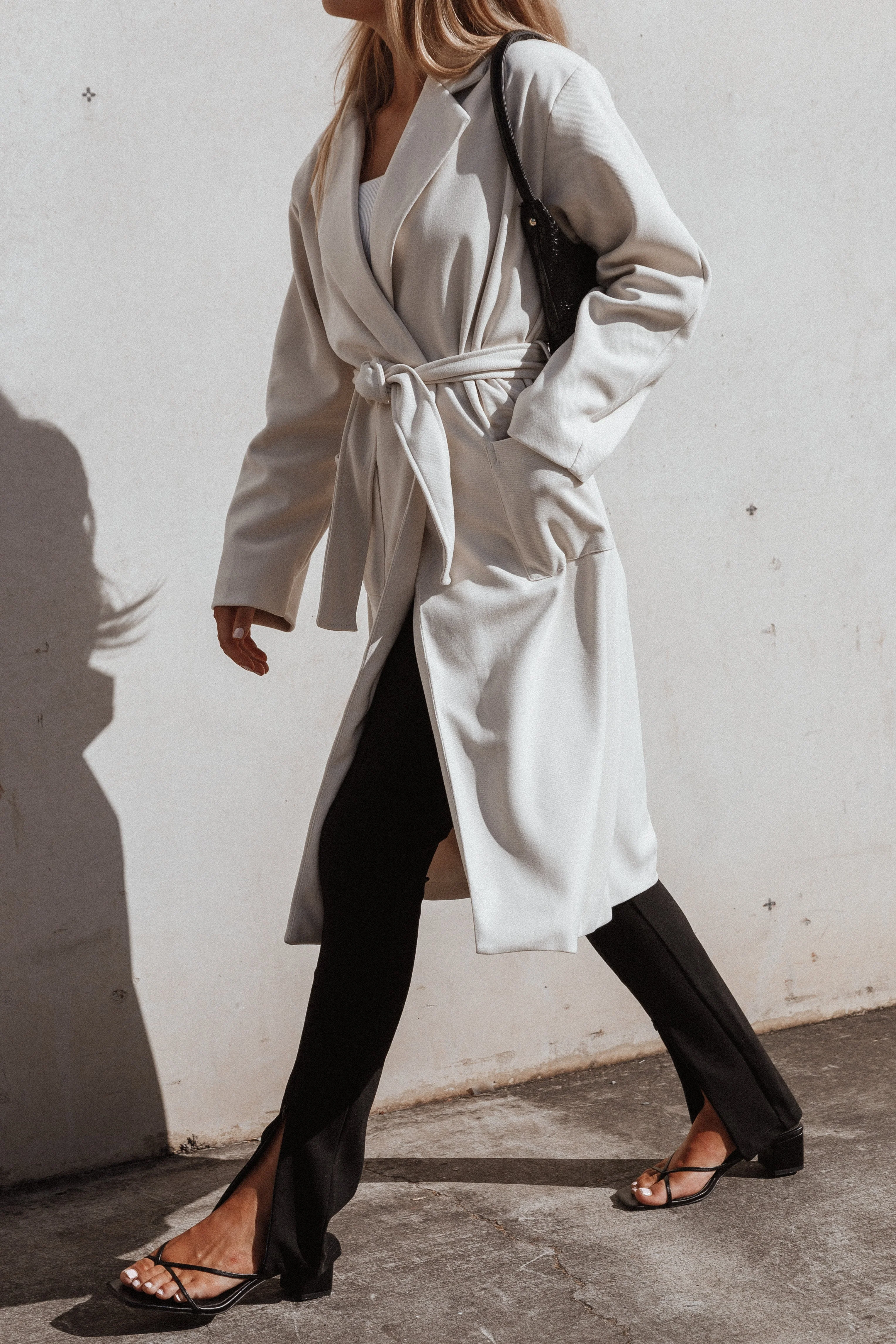 Eden Tie Front Coatigan - Beige