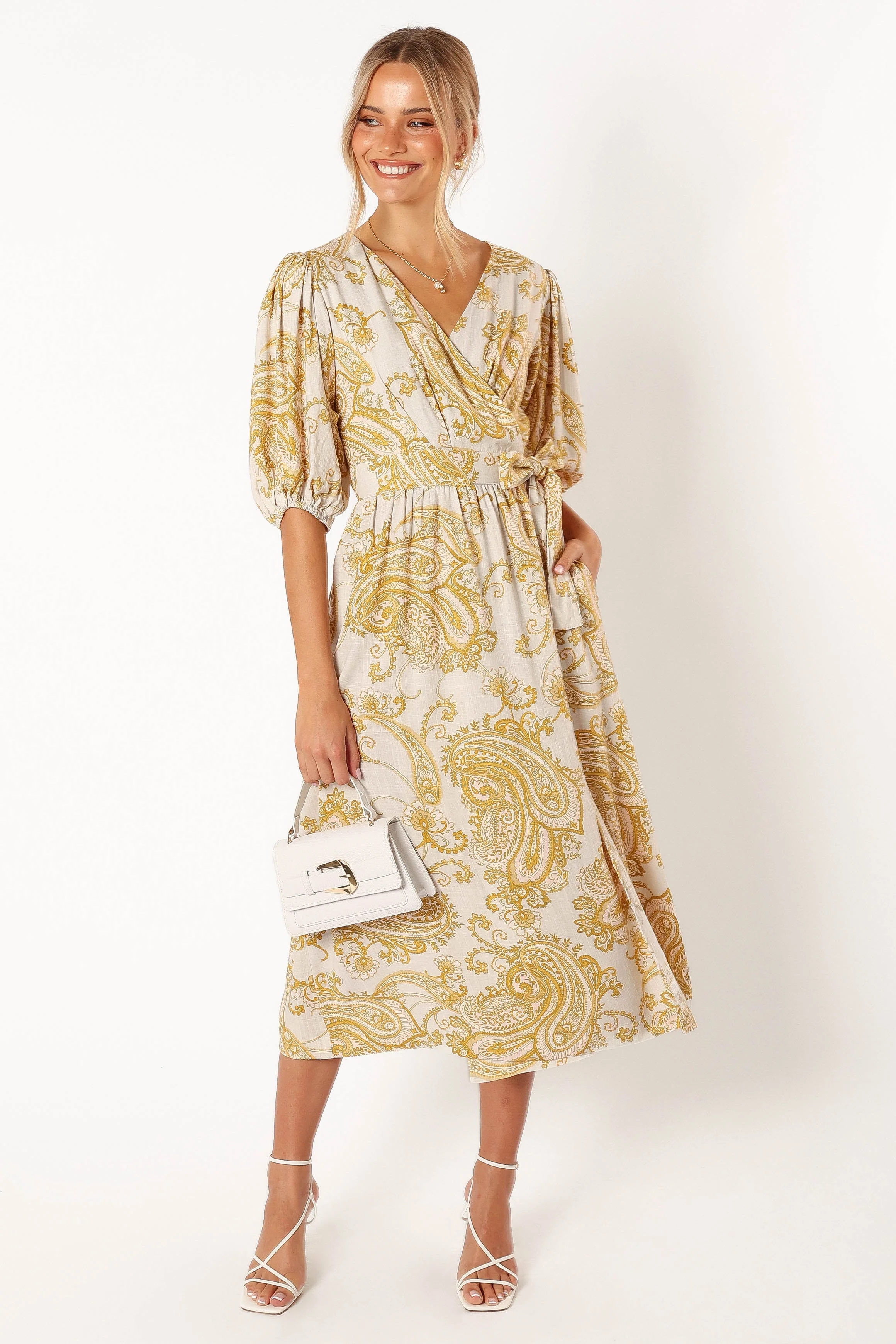 Chantel Wrap Midi Dress - Valentina Print