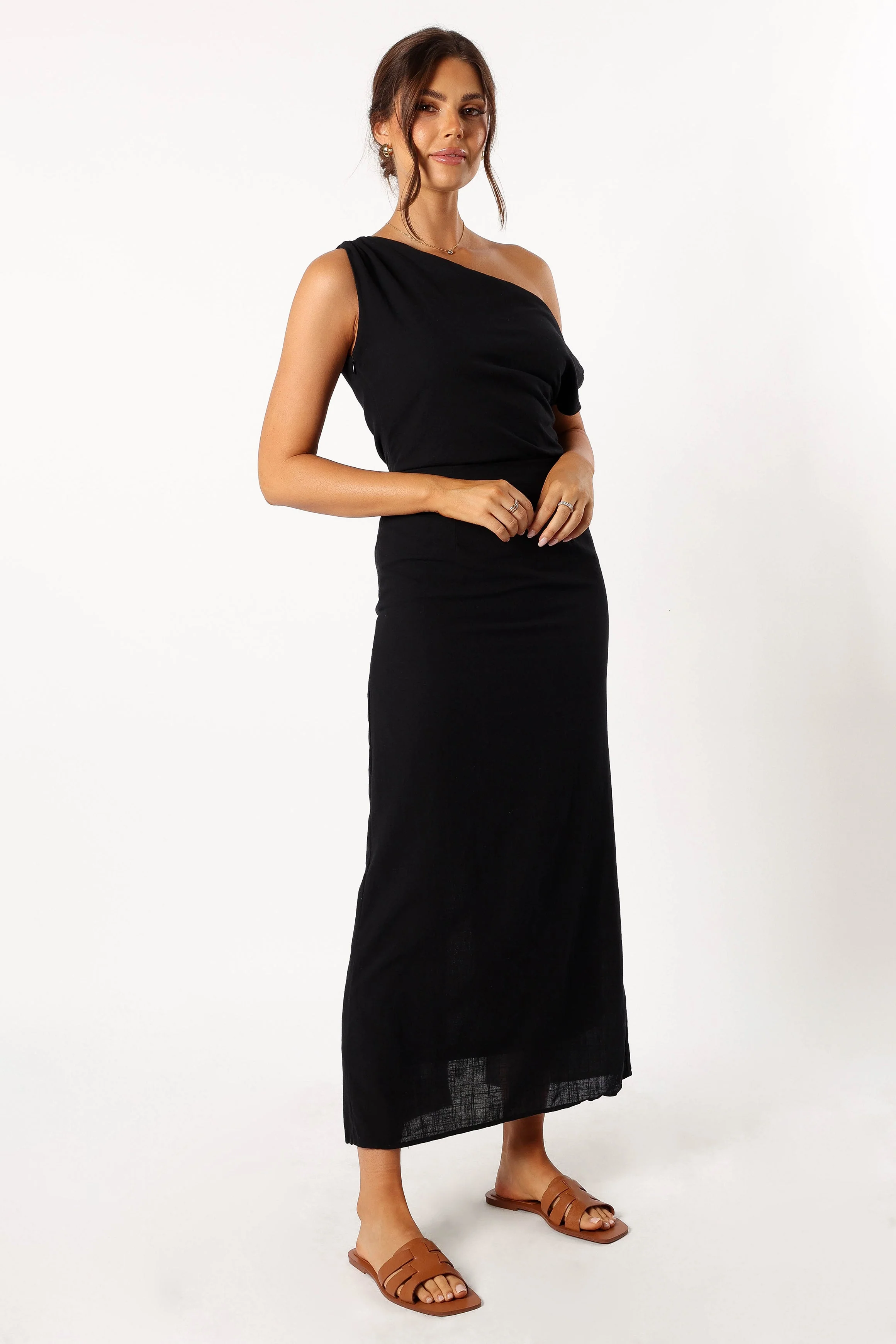 Cosma Off Shoulder Maxi Dress - Black