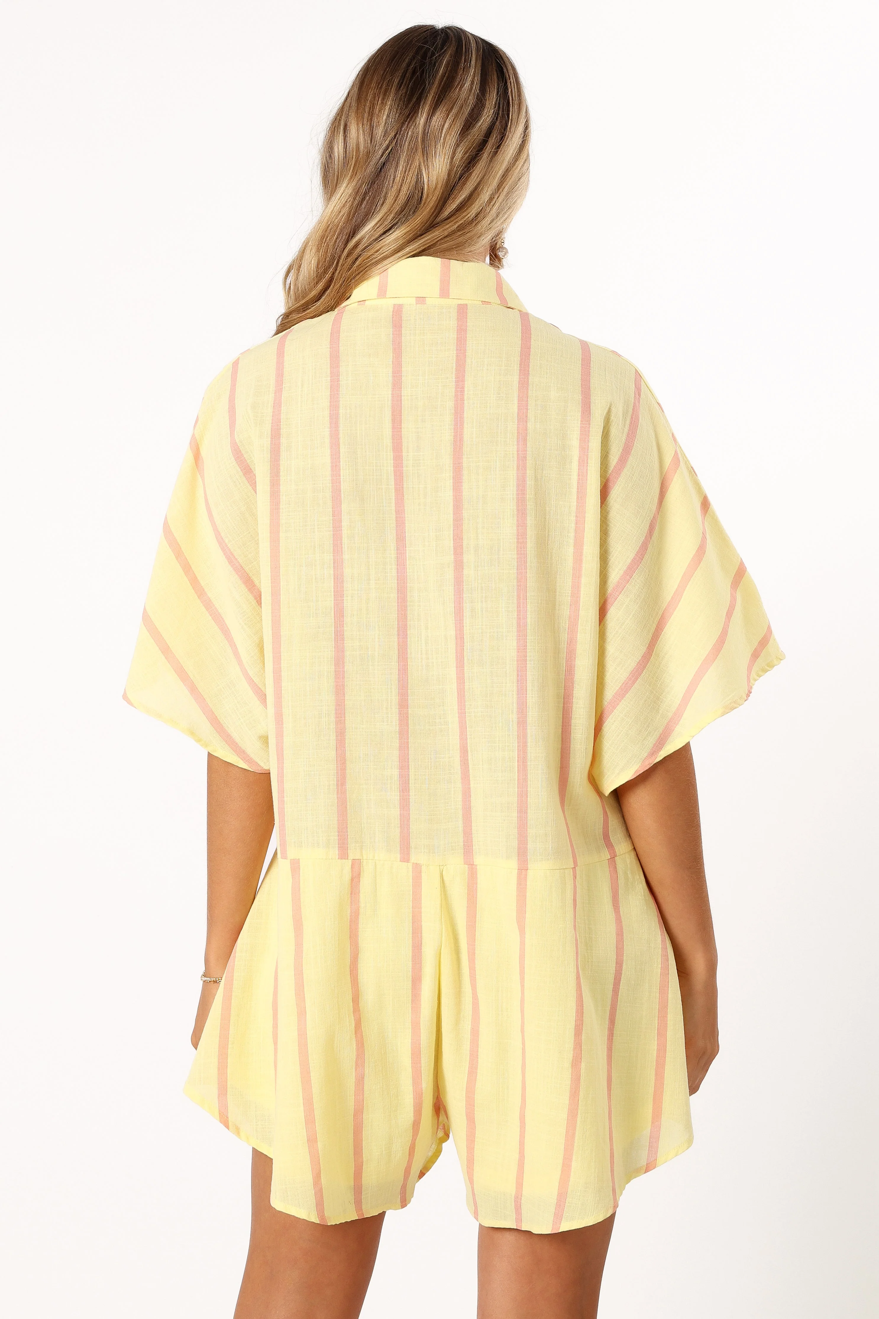 Sebastian Romper - Yellow Pink Stripe