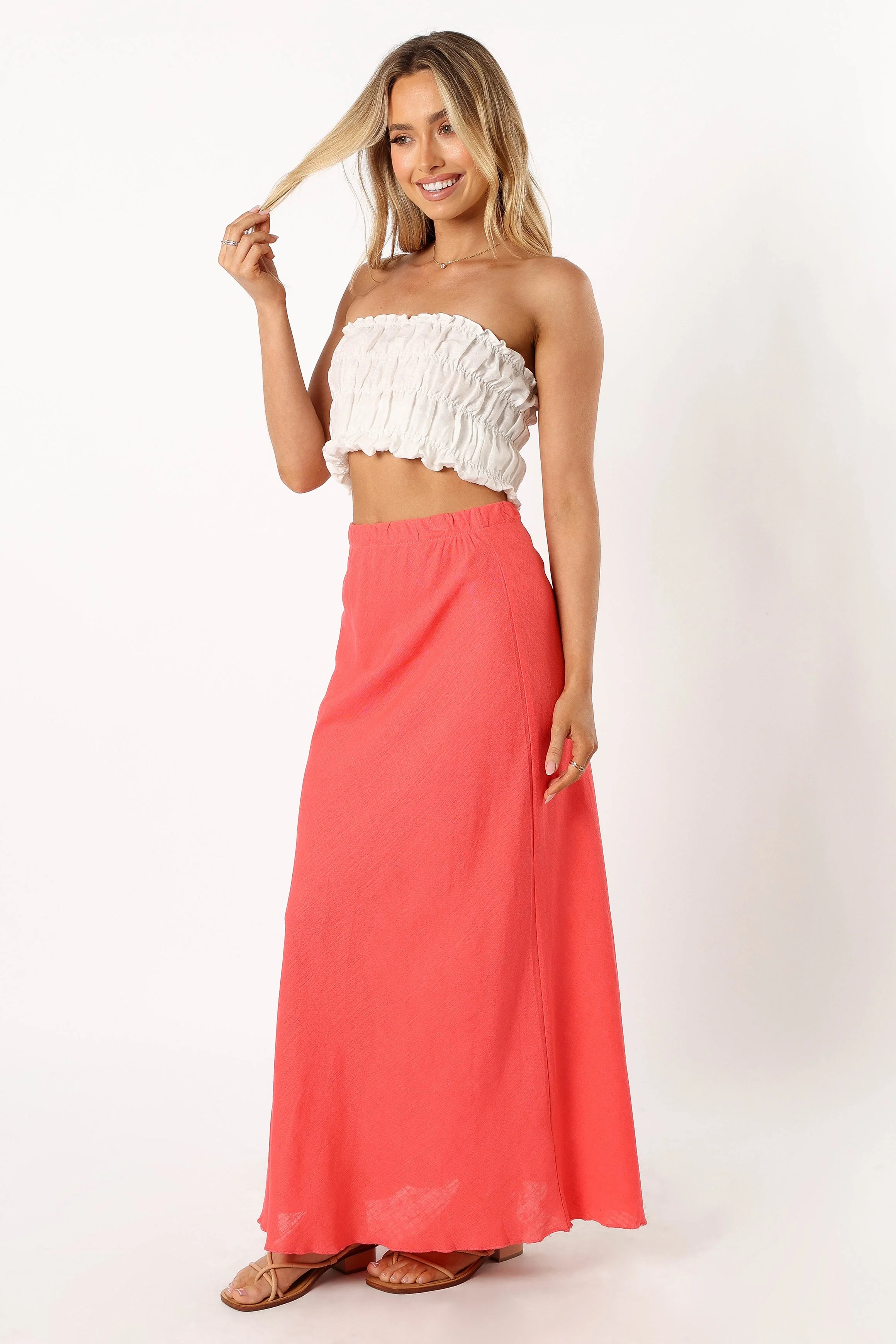 Pippy Midi Skirt - Coral