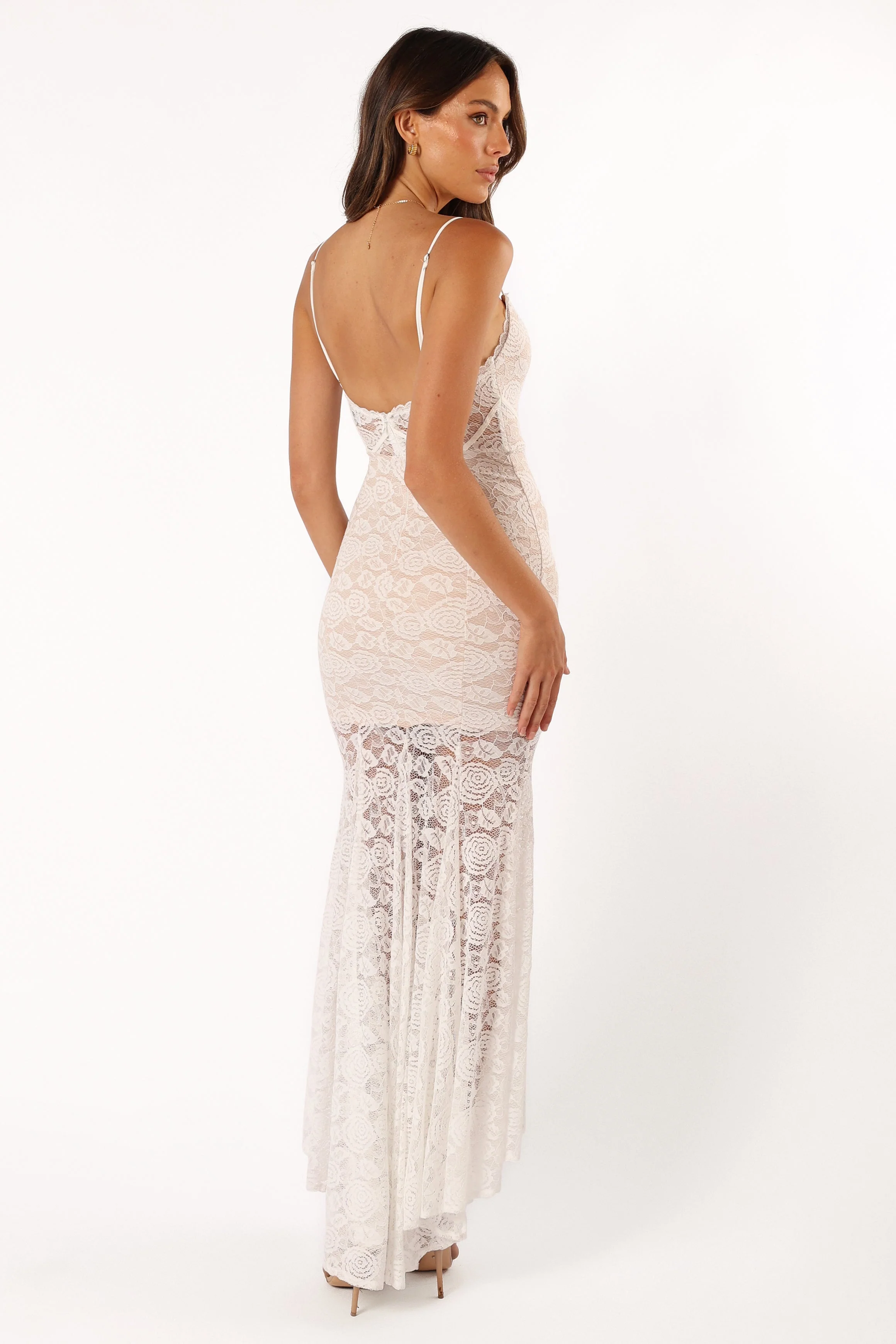 Kinny Lace Maxi Dress - White