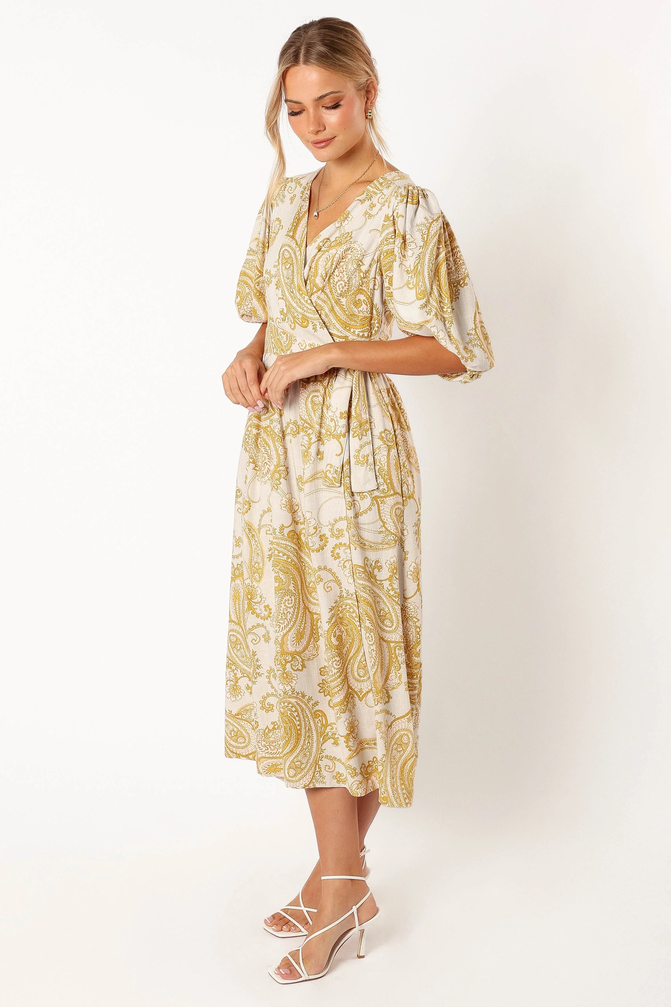Chantel Wrap Midi Dress - Valentina Print
