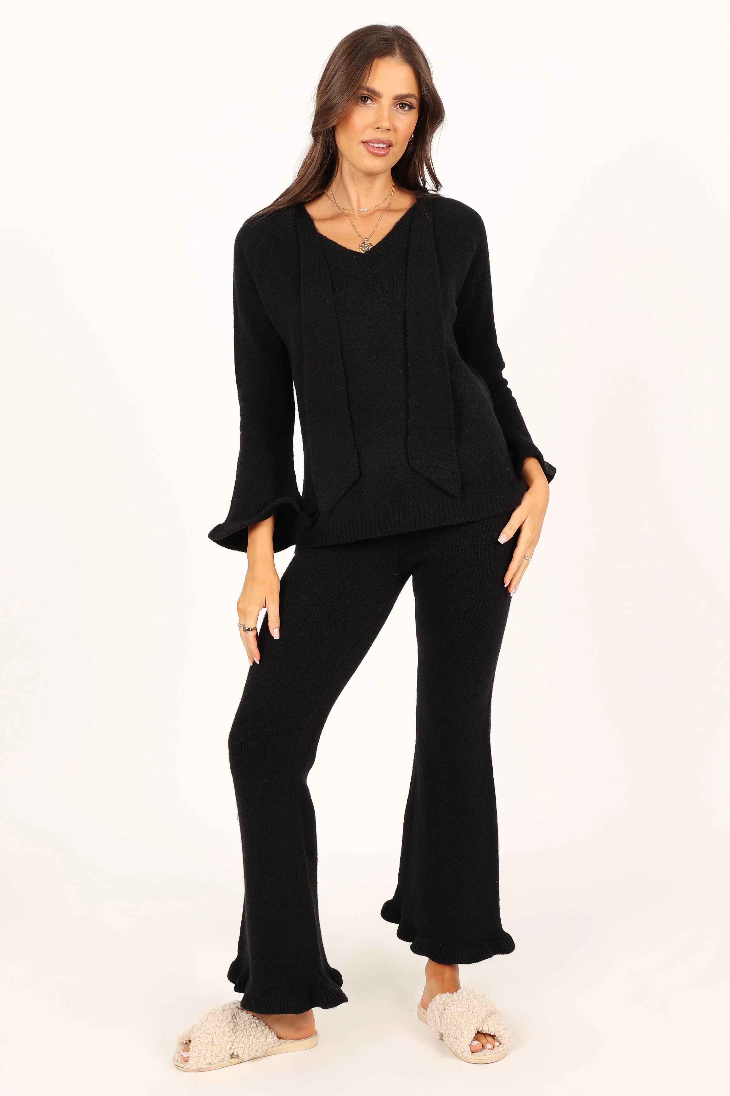 Boa Knitted Set - Black