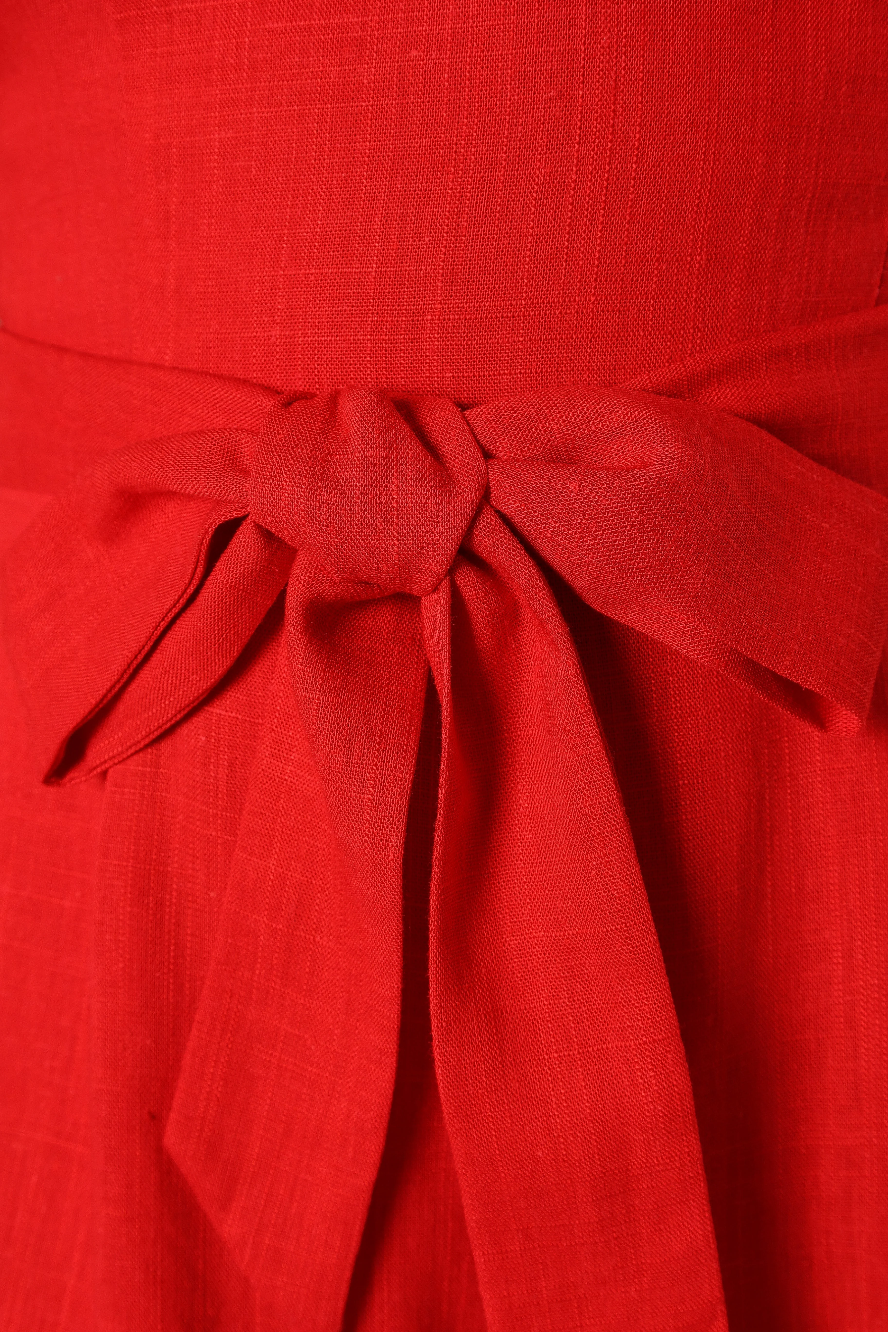 Christie Strapless Playsuit - Red