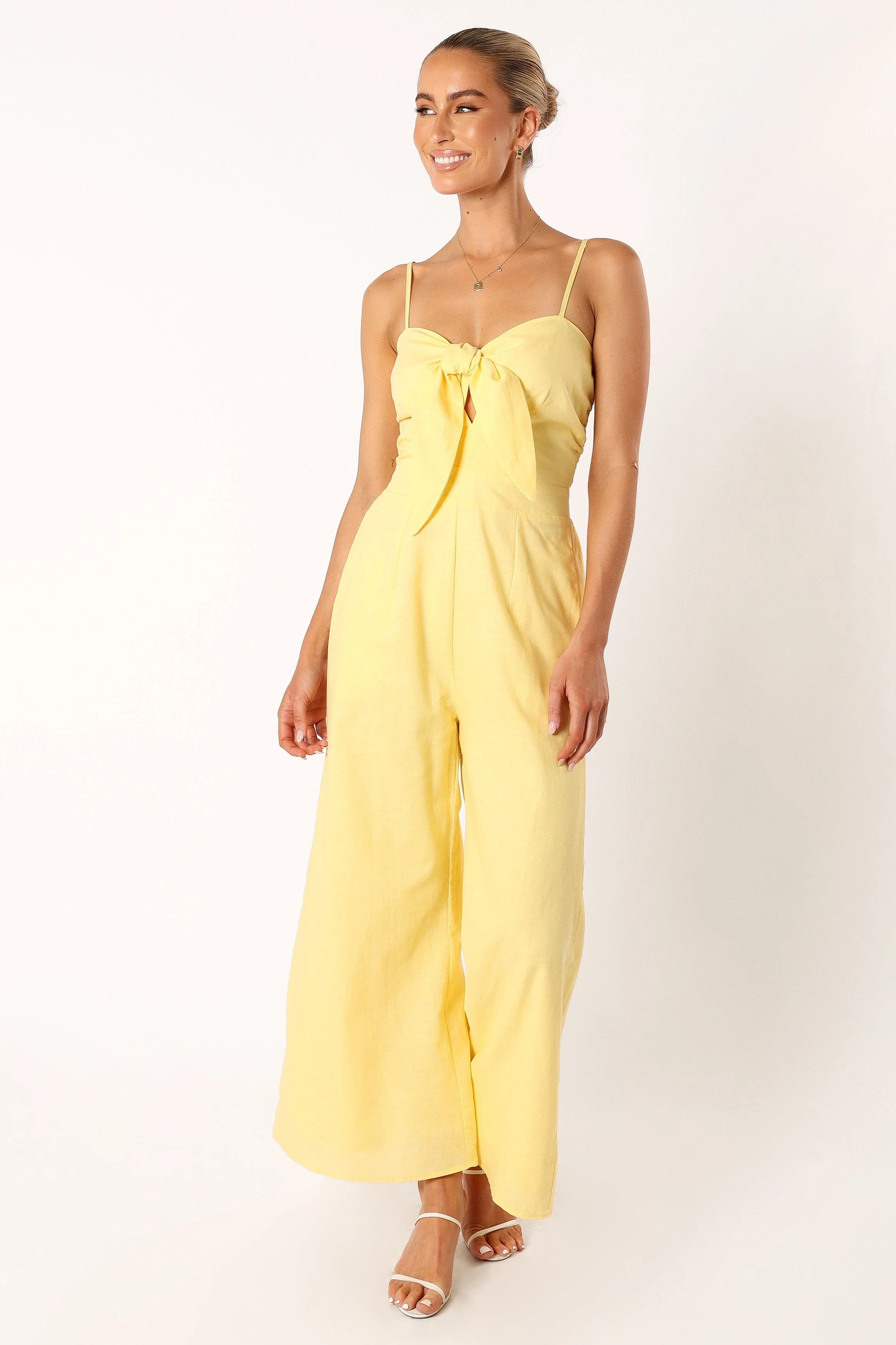 Christina Linen Jumpsuit - Butter Yellow