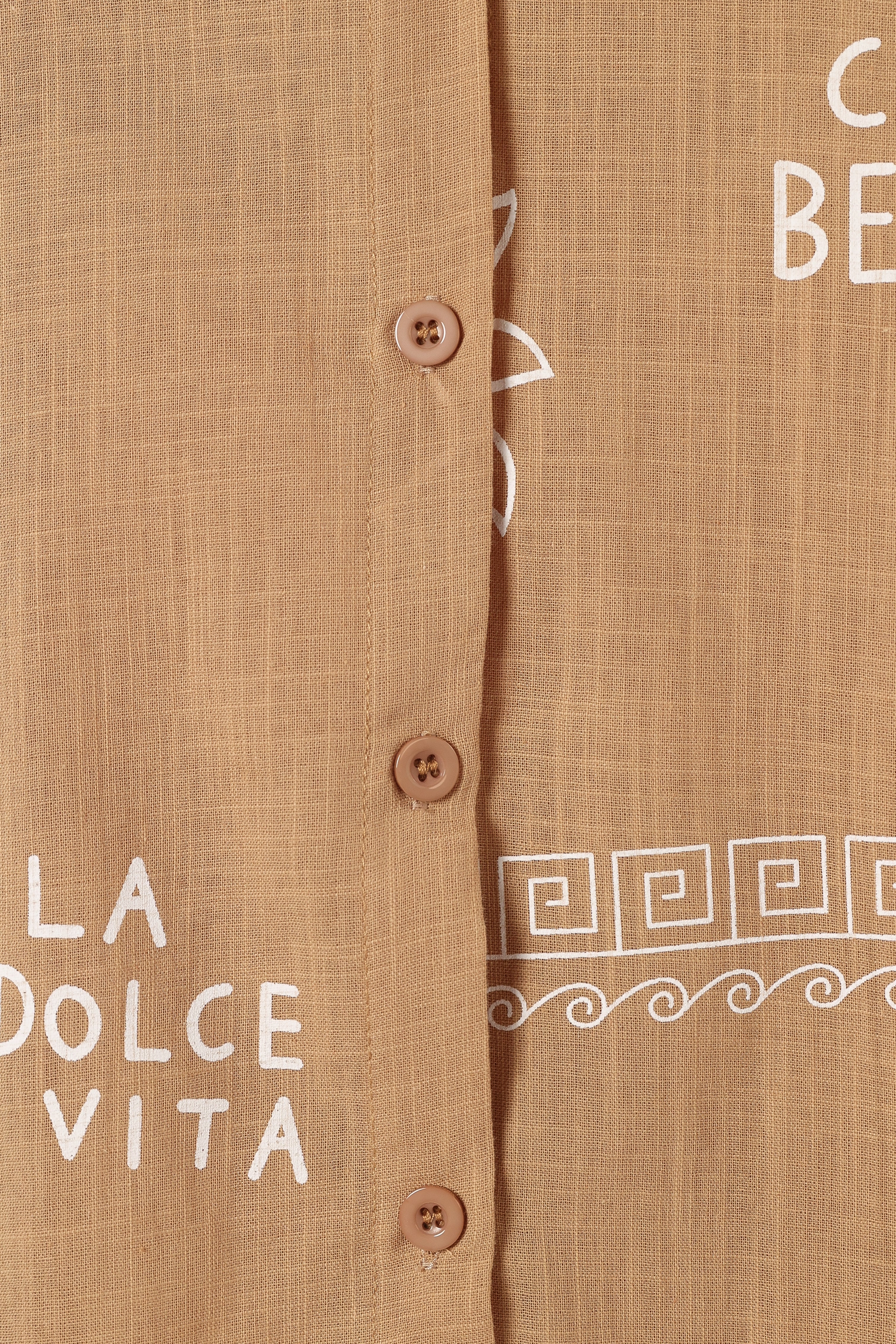 Ciao Short Set - Tan White