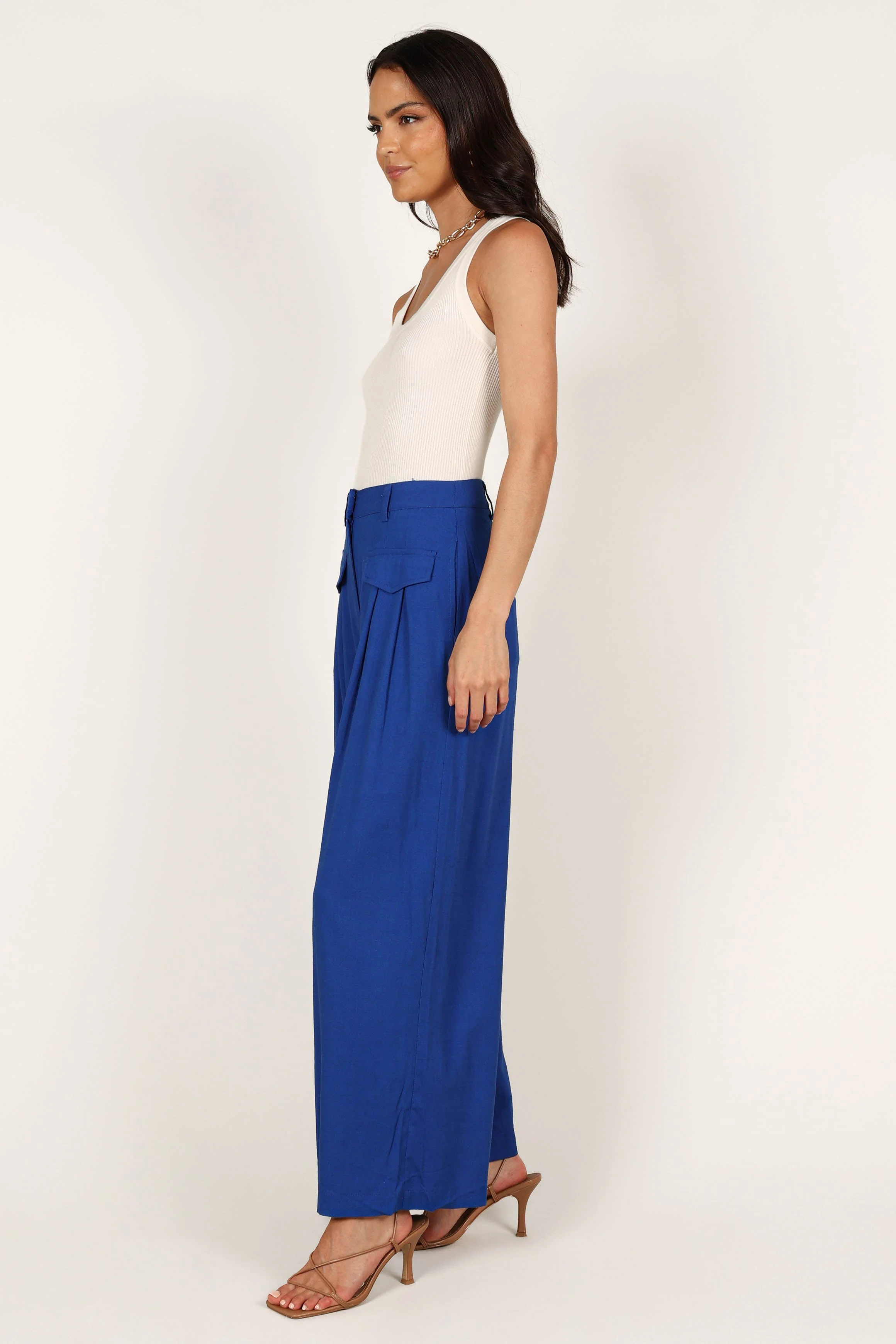 Joanie Wide Leg Pants - Blue