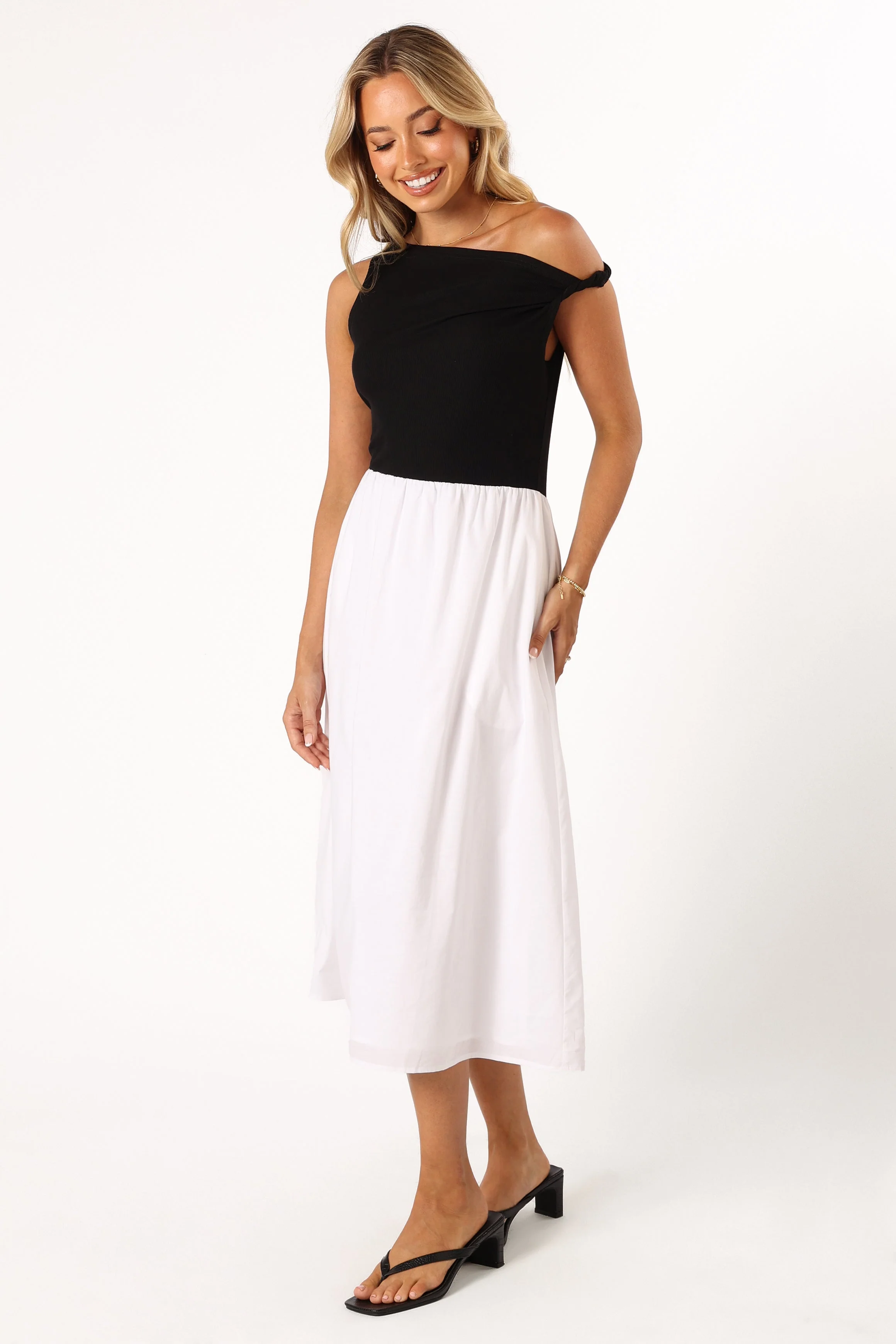 Judson Midi Dress - White/Black