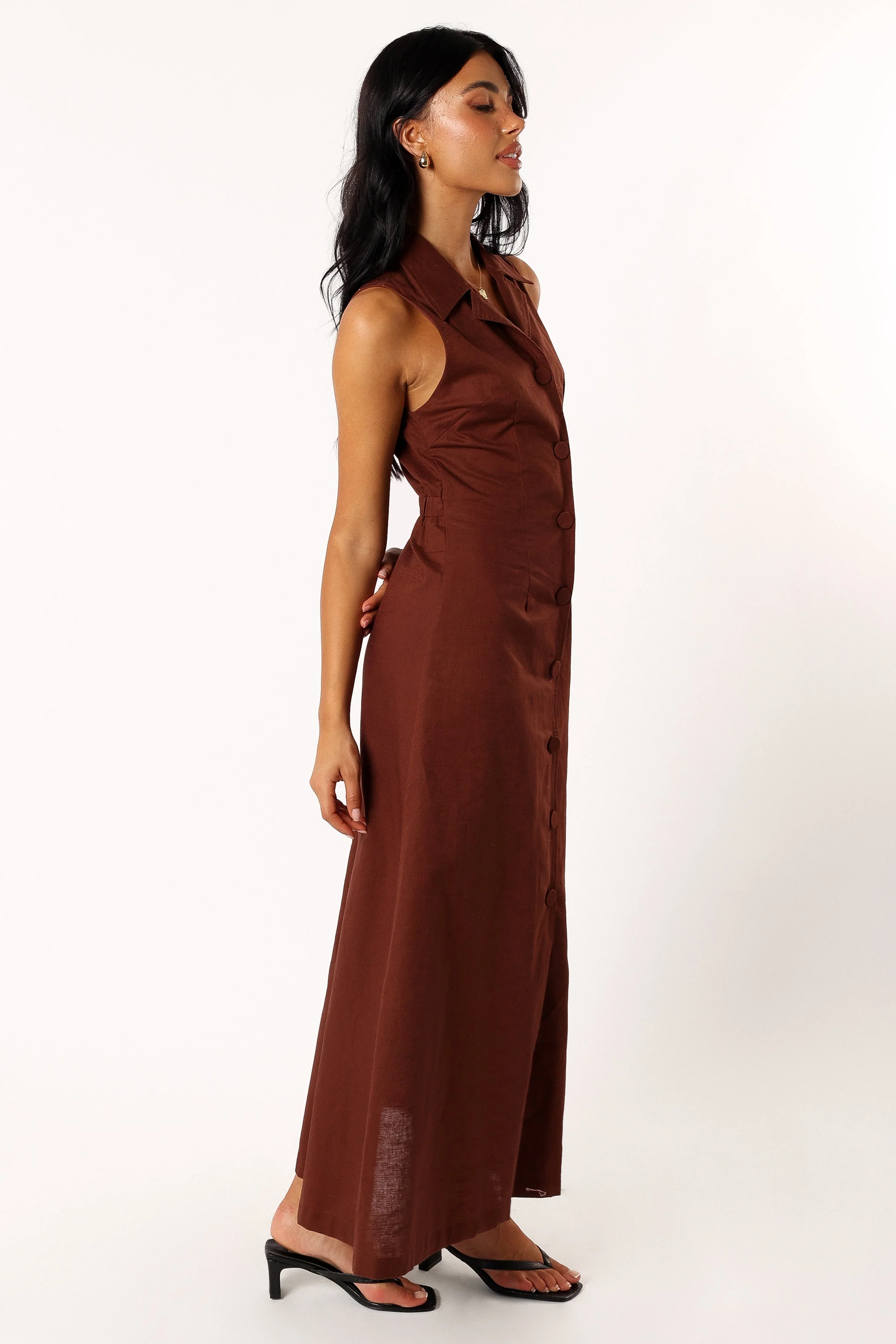 Galia Midi Dress - Chocolate