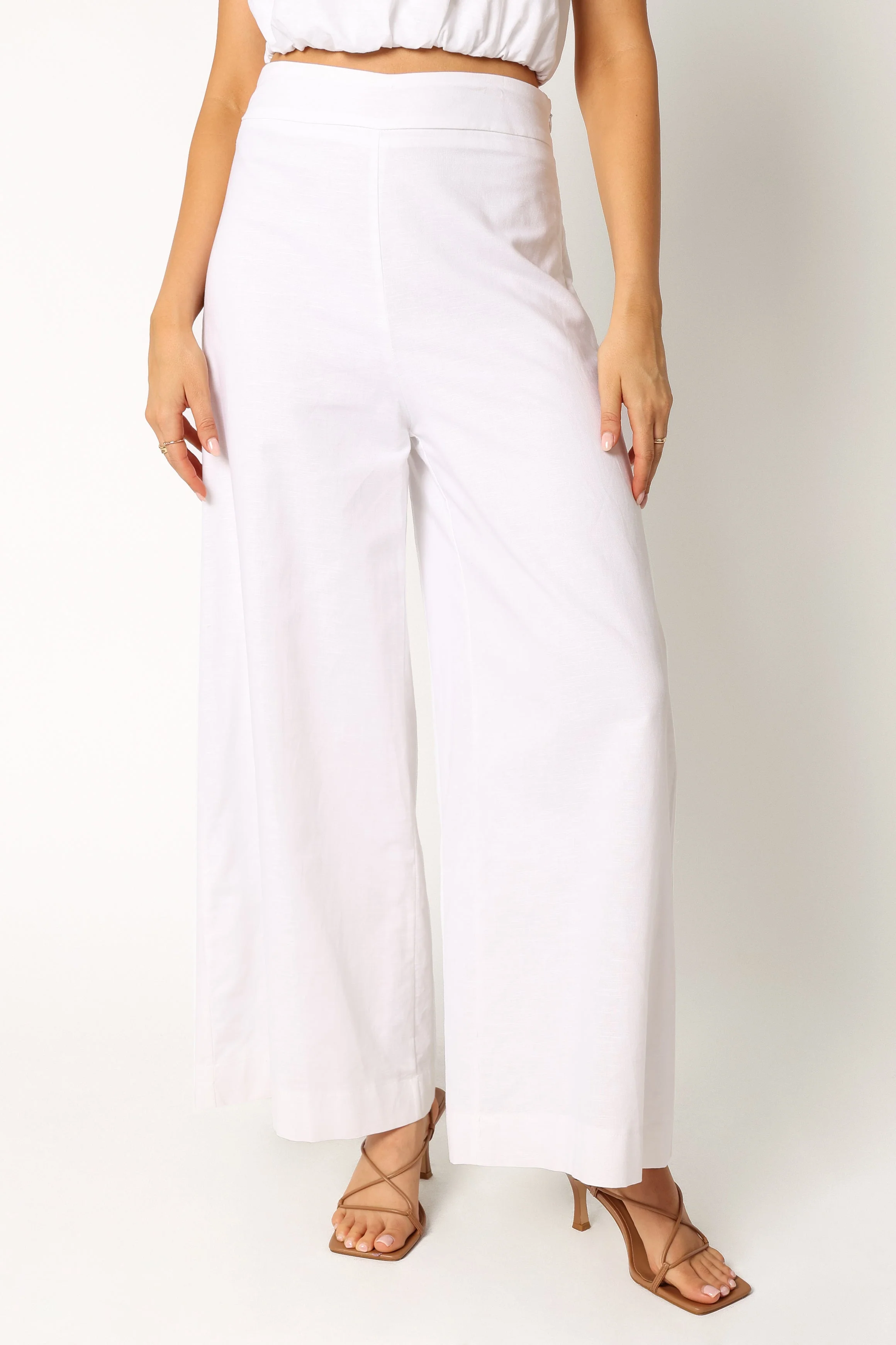 Tori Linen Pant Set - White
