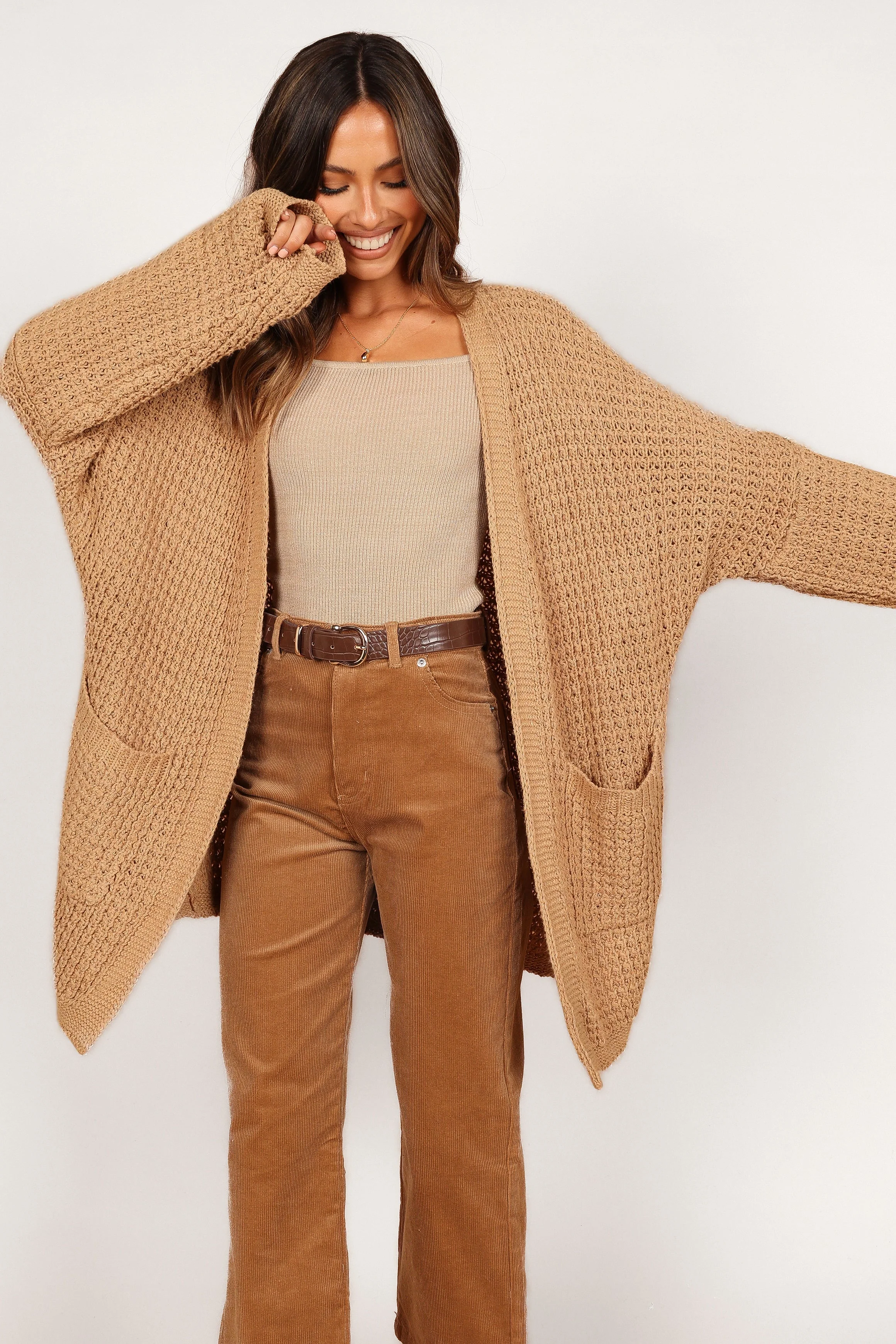 Leyonie Cardigan - Tan