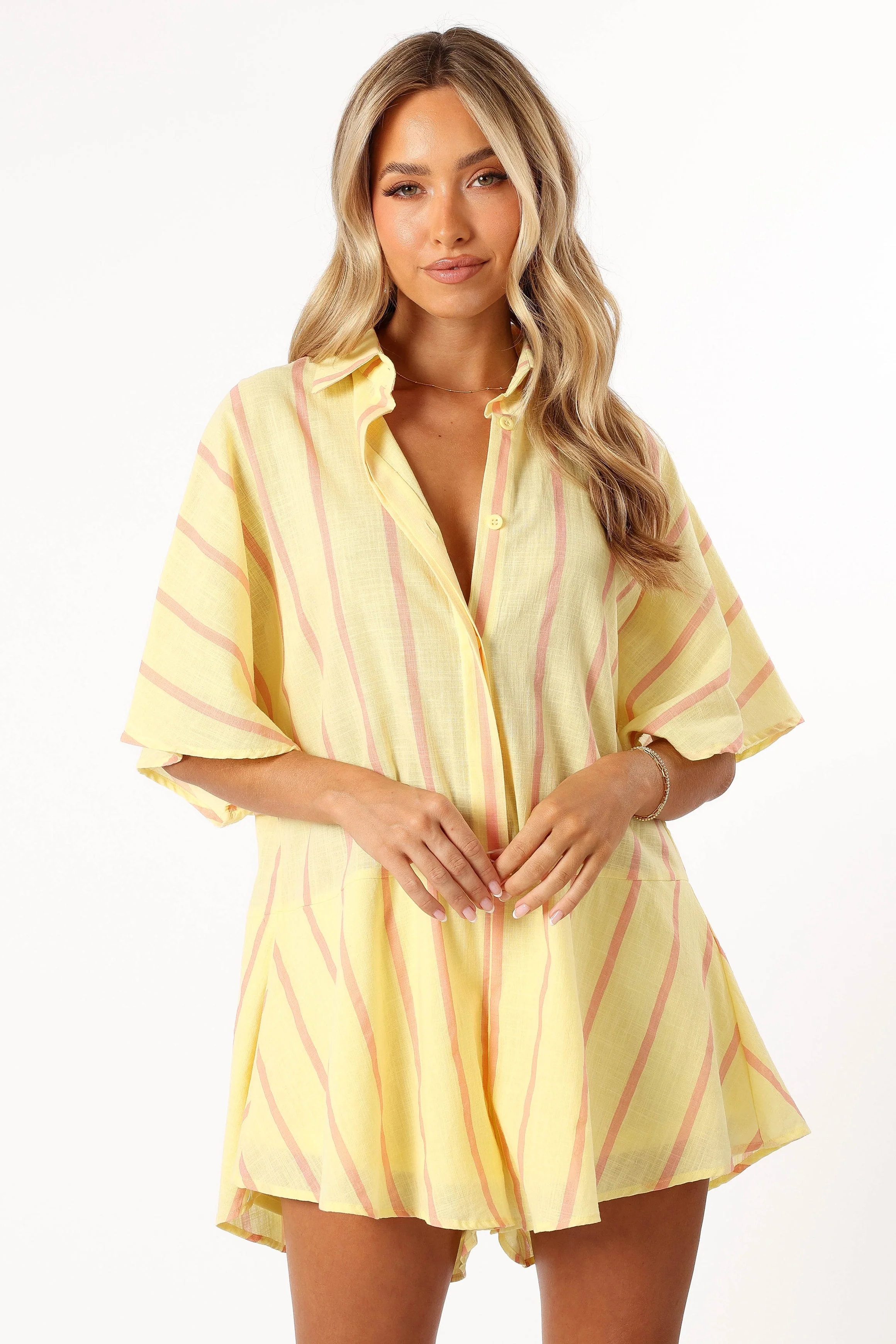 Sebastian Playsuit - Yellow Pink Stripe