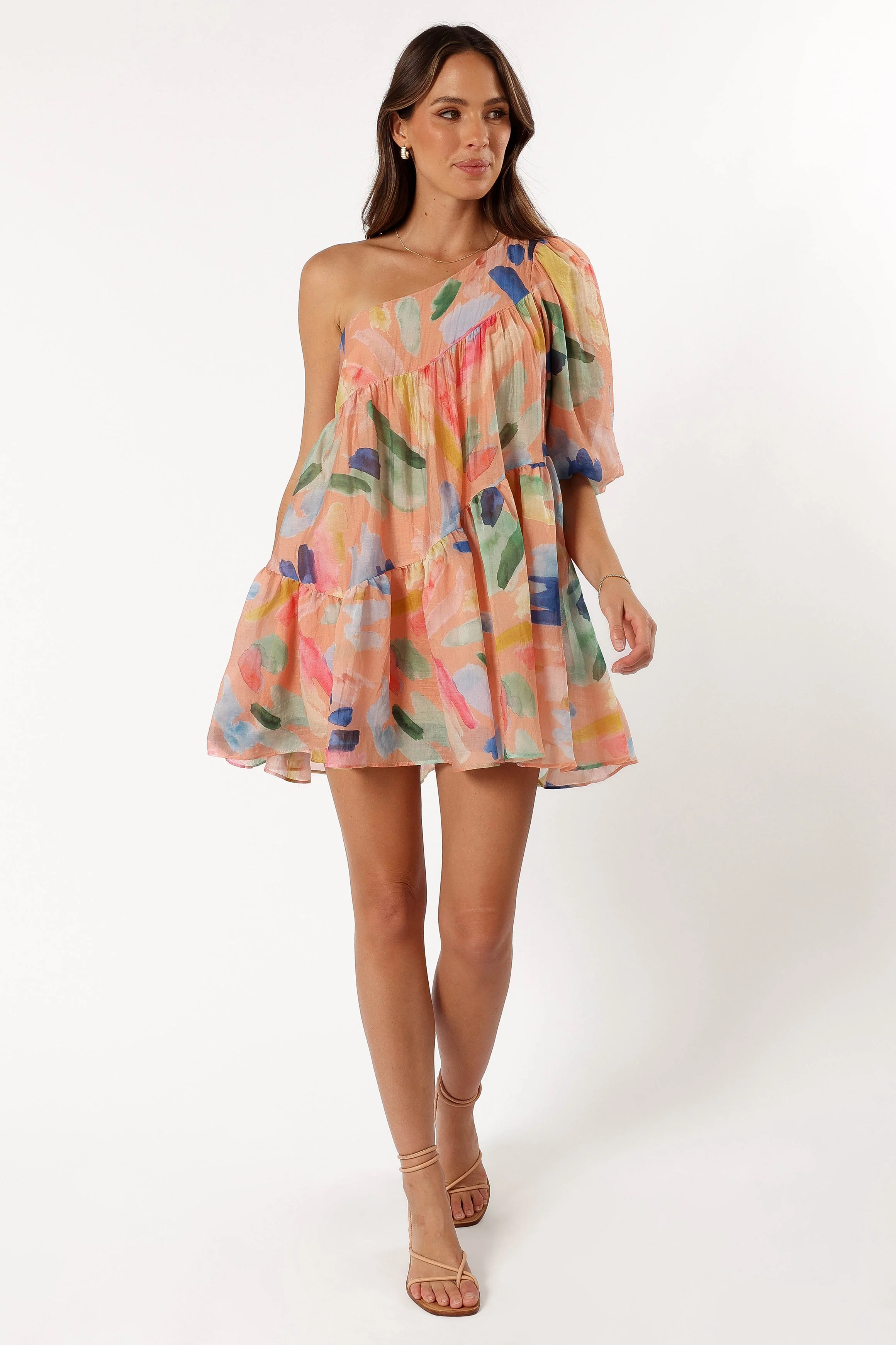 Nida One Shoulder Dress - Multi