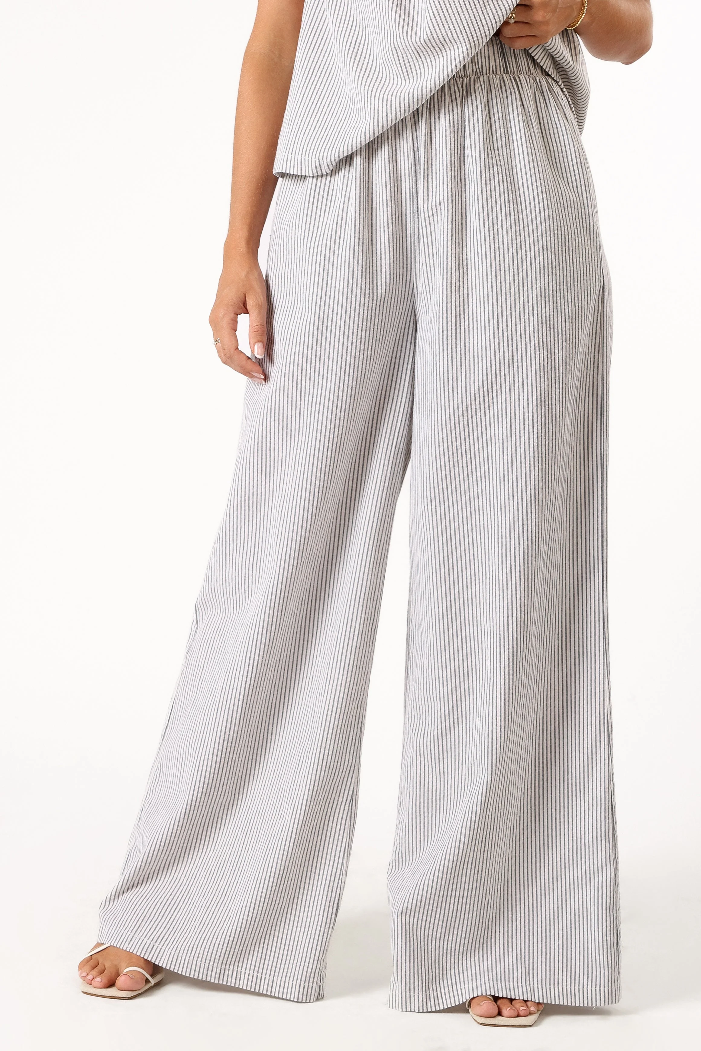 Savanna Striped Pants - White