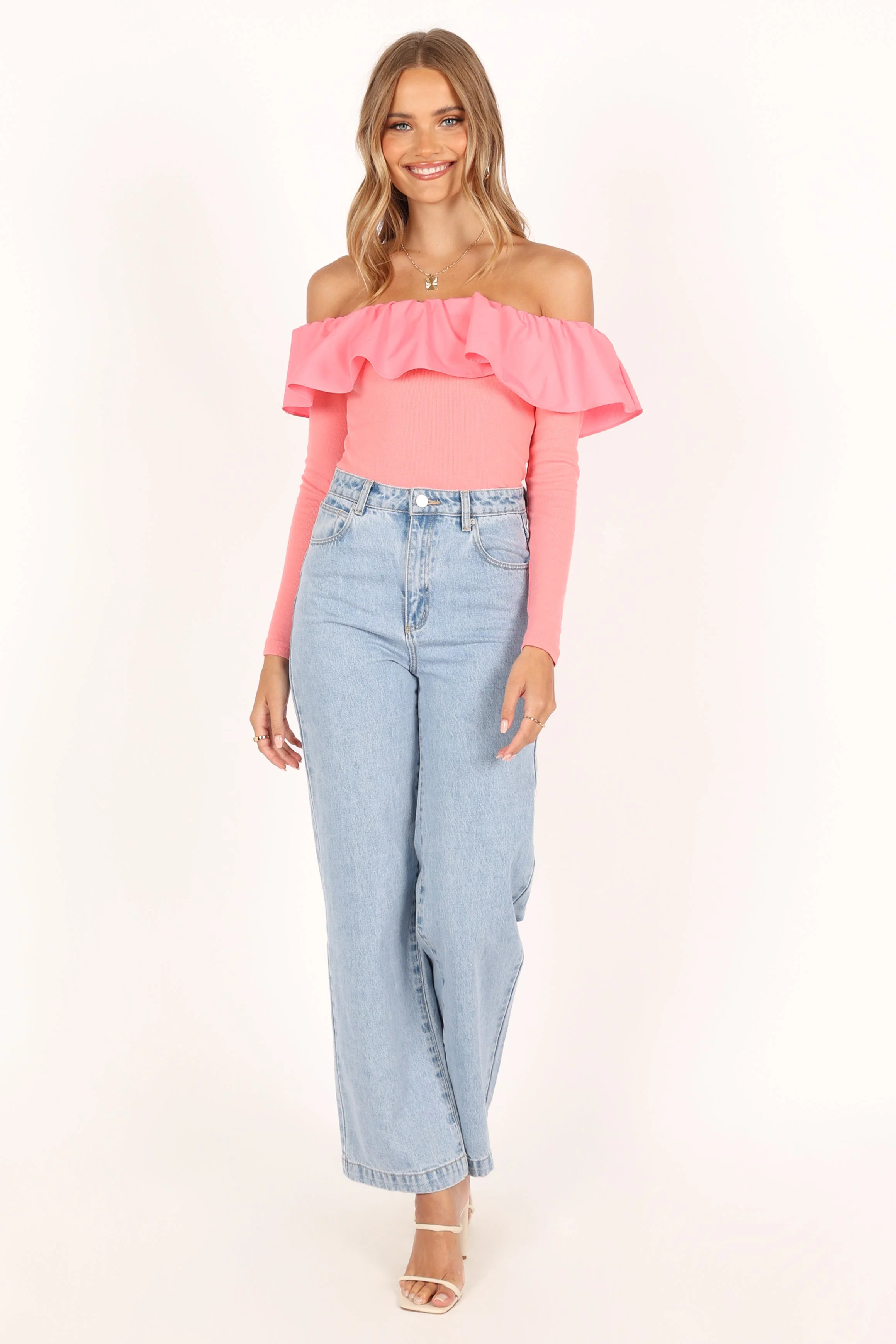 Cloe Off Shoulder Top - Pink