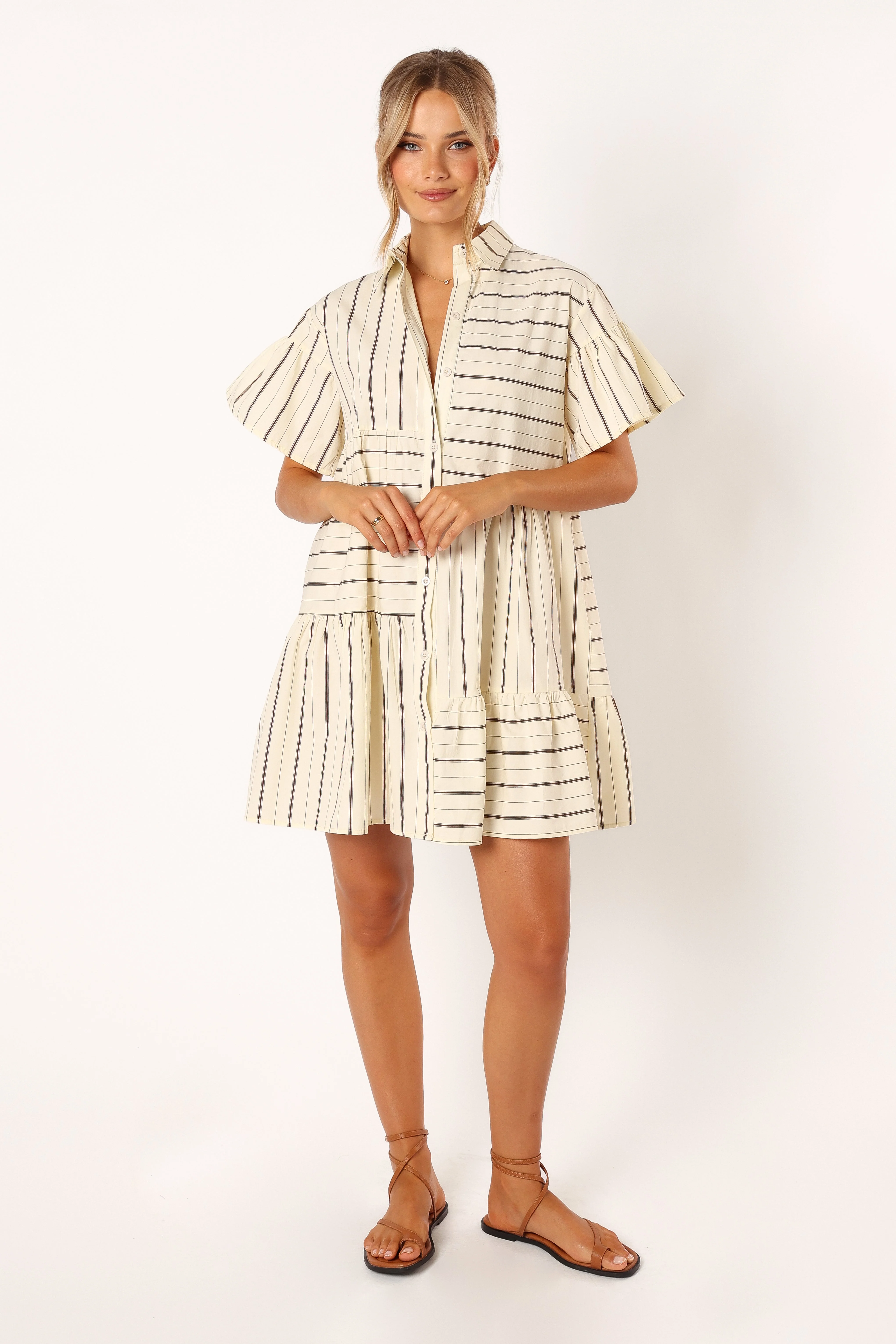 Peachy Mini Dress - Beige Tan