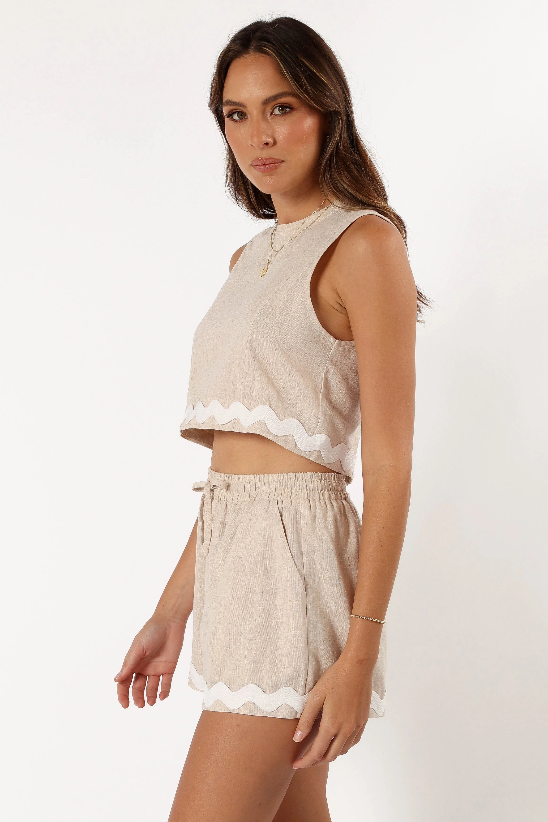 Mirabel Top - Beige/White