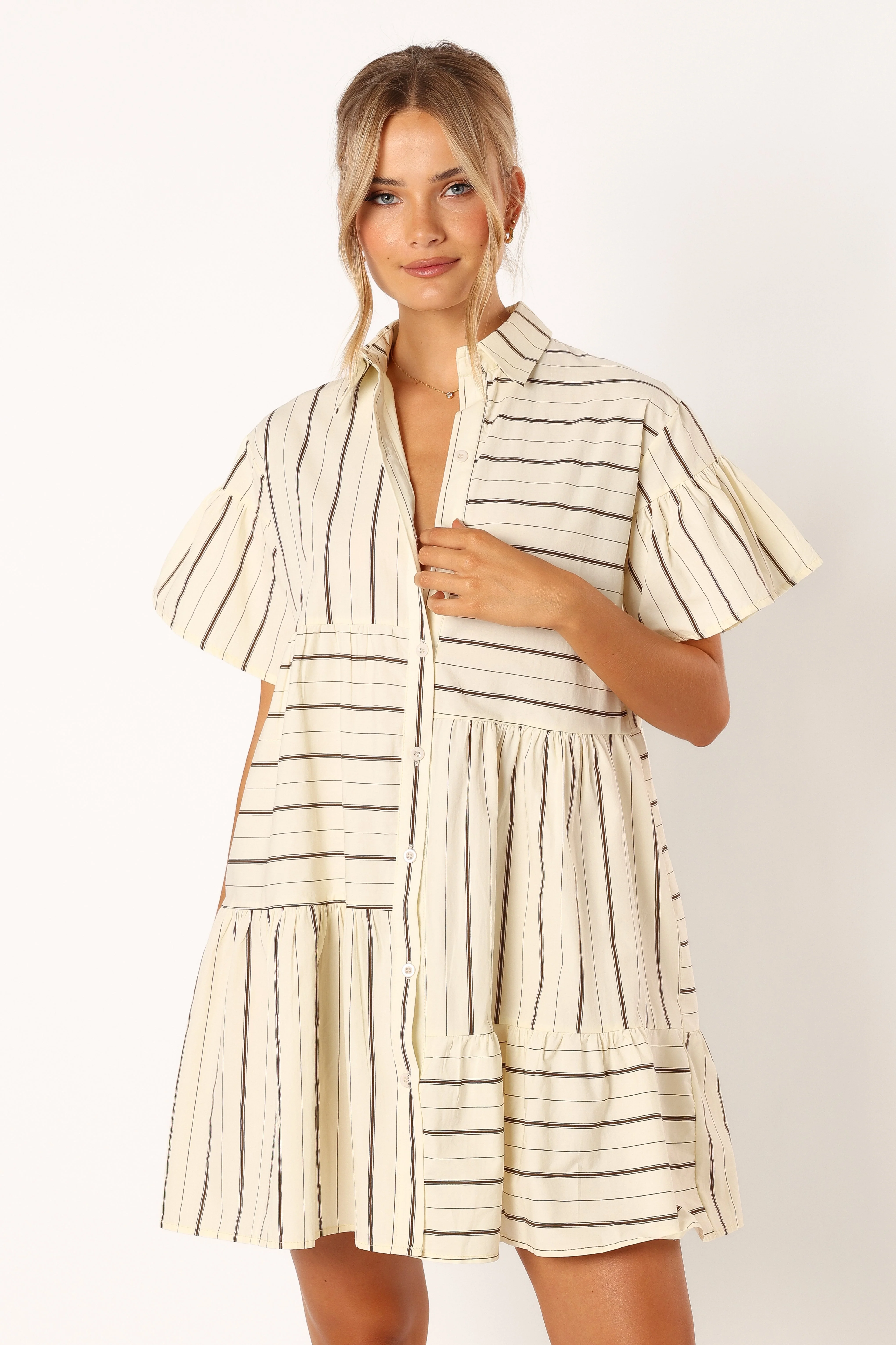 Peachy Mini Dress - Beige Tan