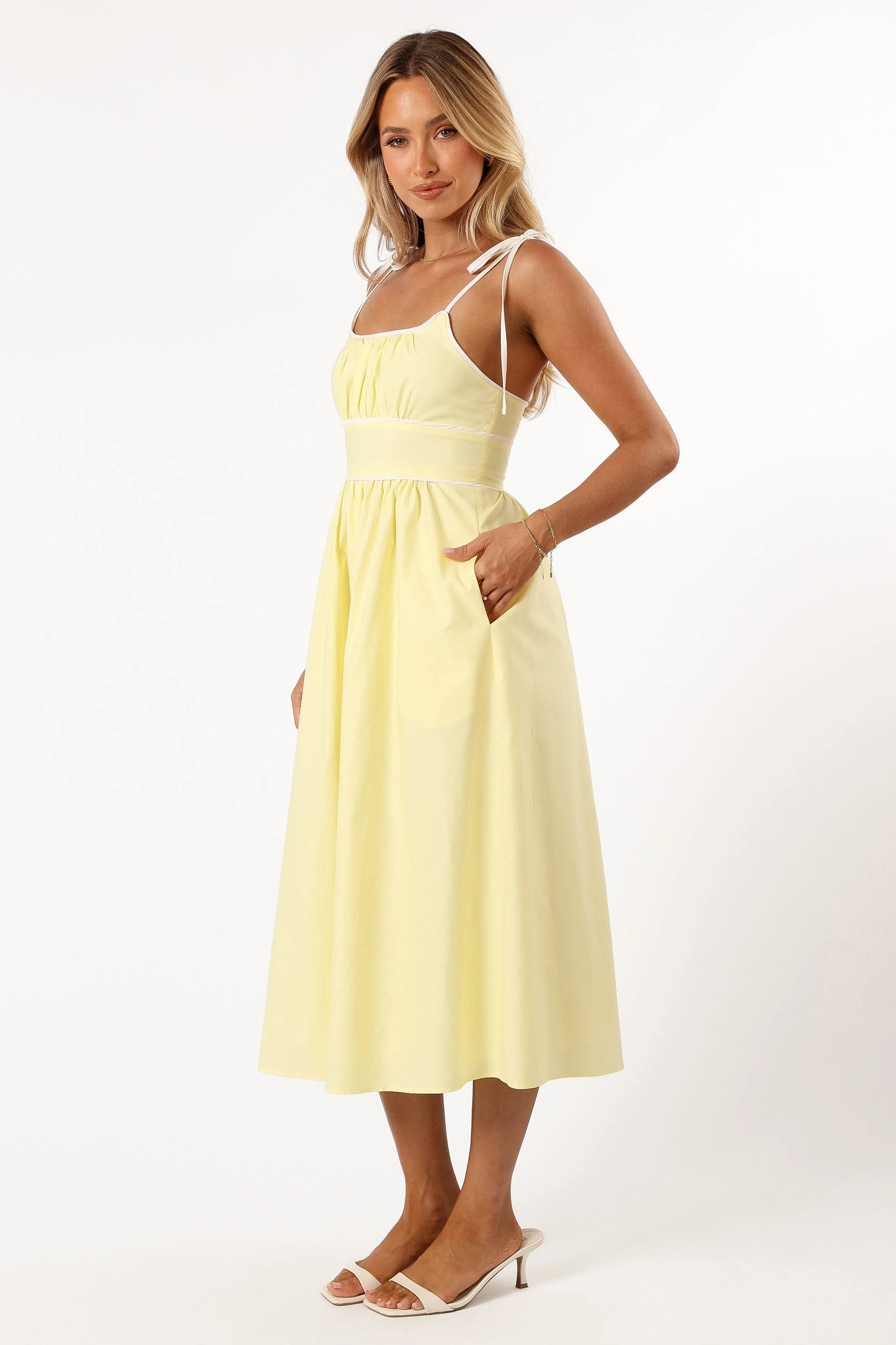 Avi Sleeveless Midi Dress - Yellow