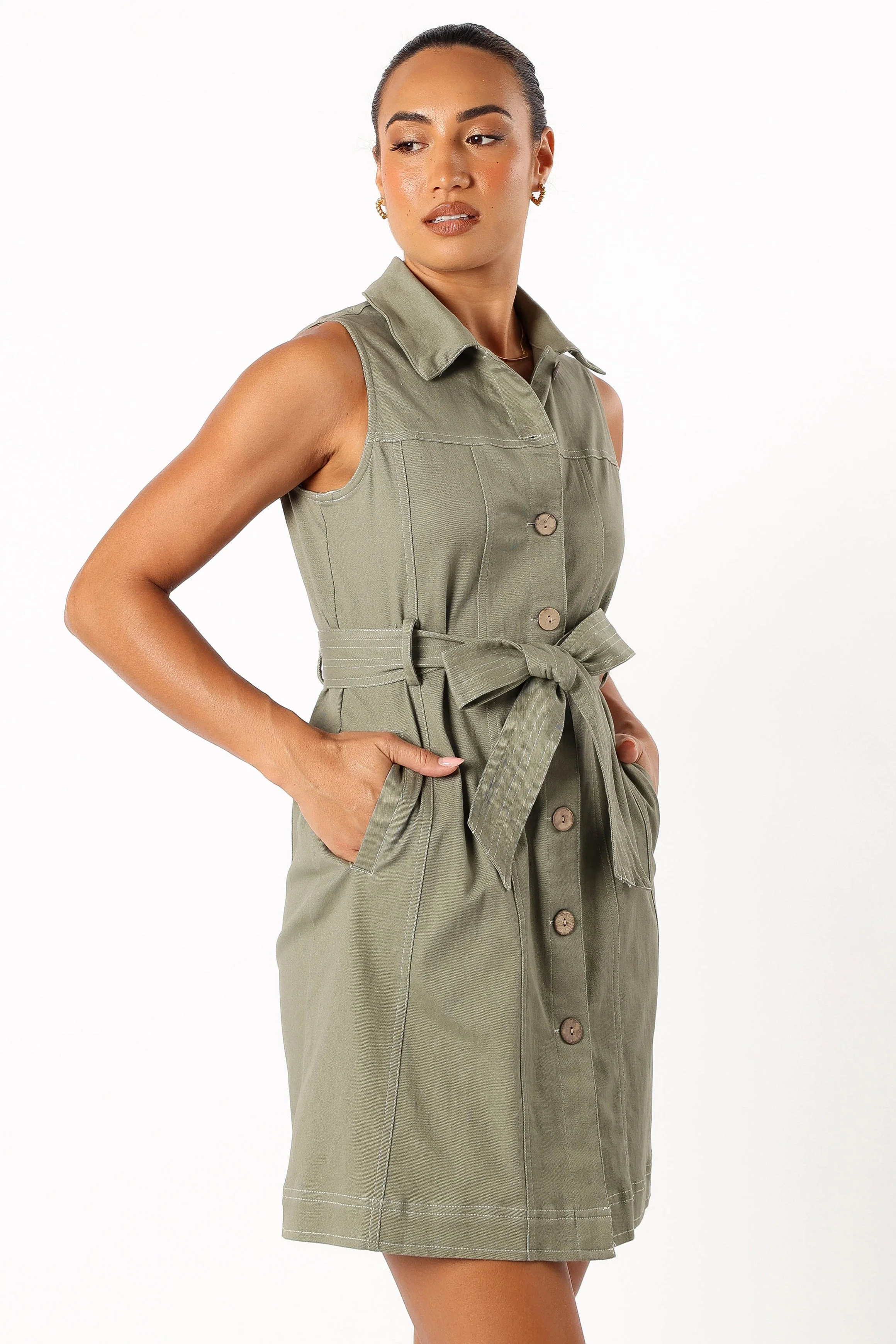 Jayne Mini Dress - Khaki