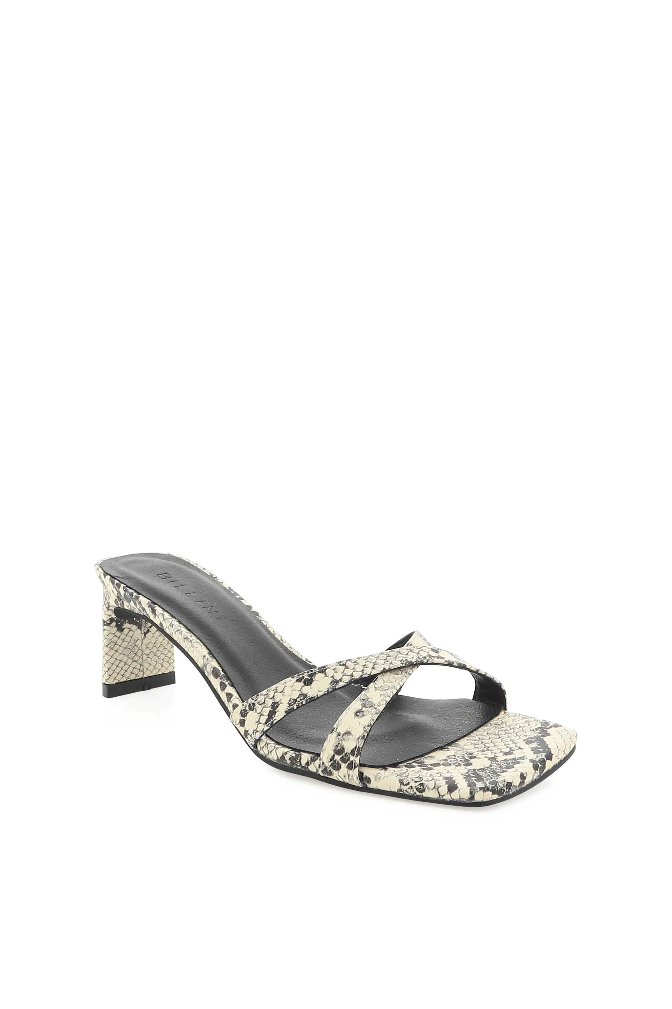 Yahara Mid Block Heel - Cream Snake