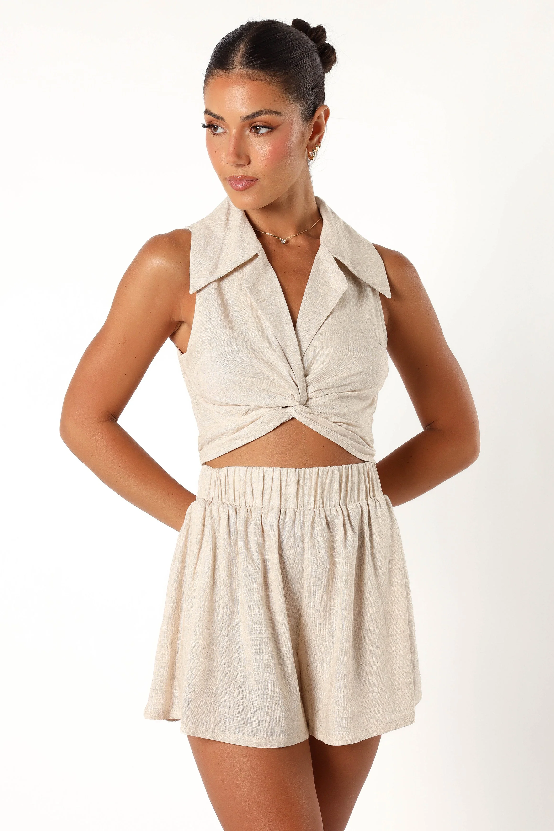 Heather Short Set - Oatmeal