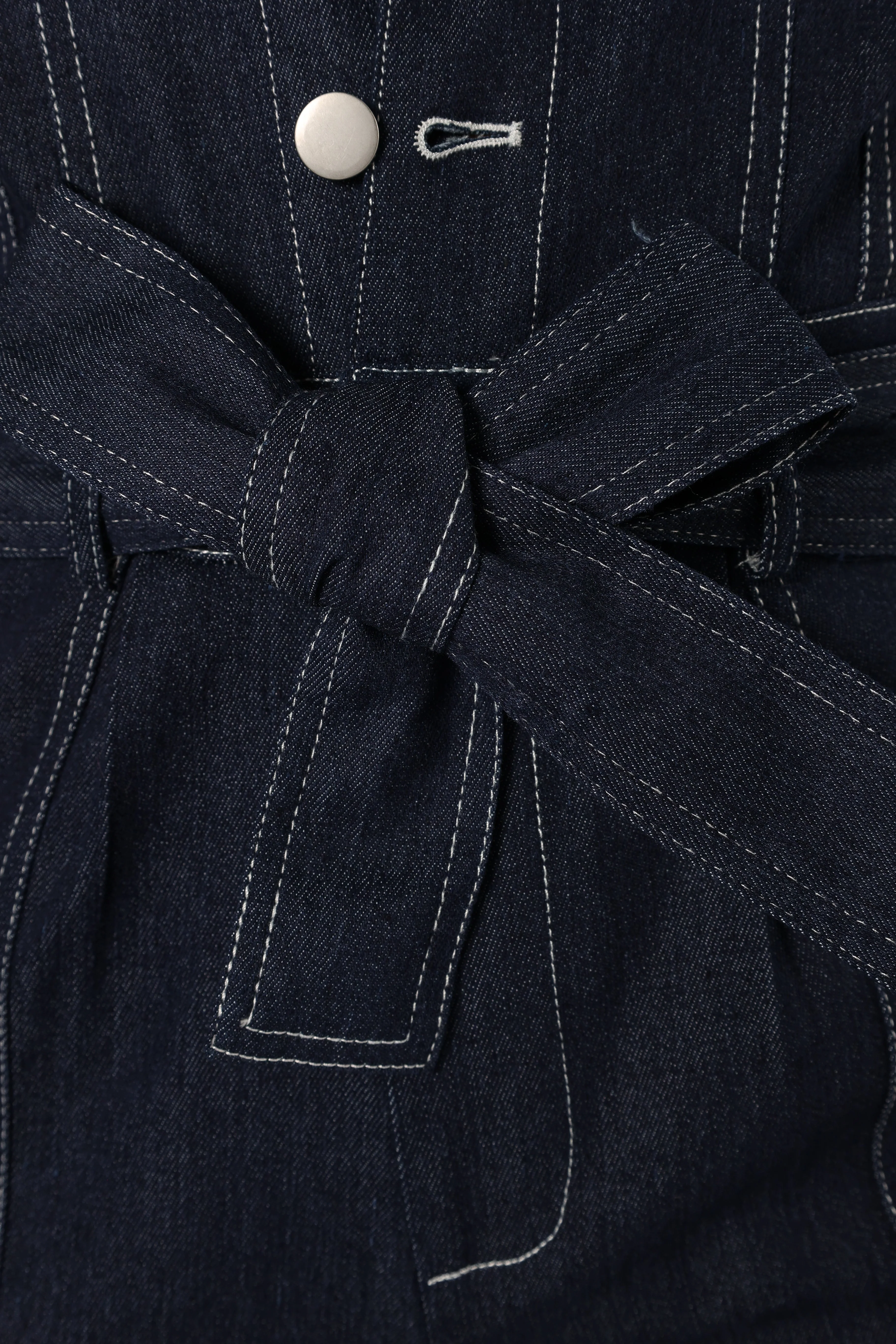 Demi Contrast Stitch Jumpsuit - Dark Denim