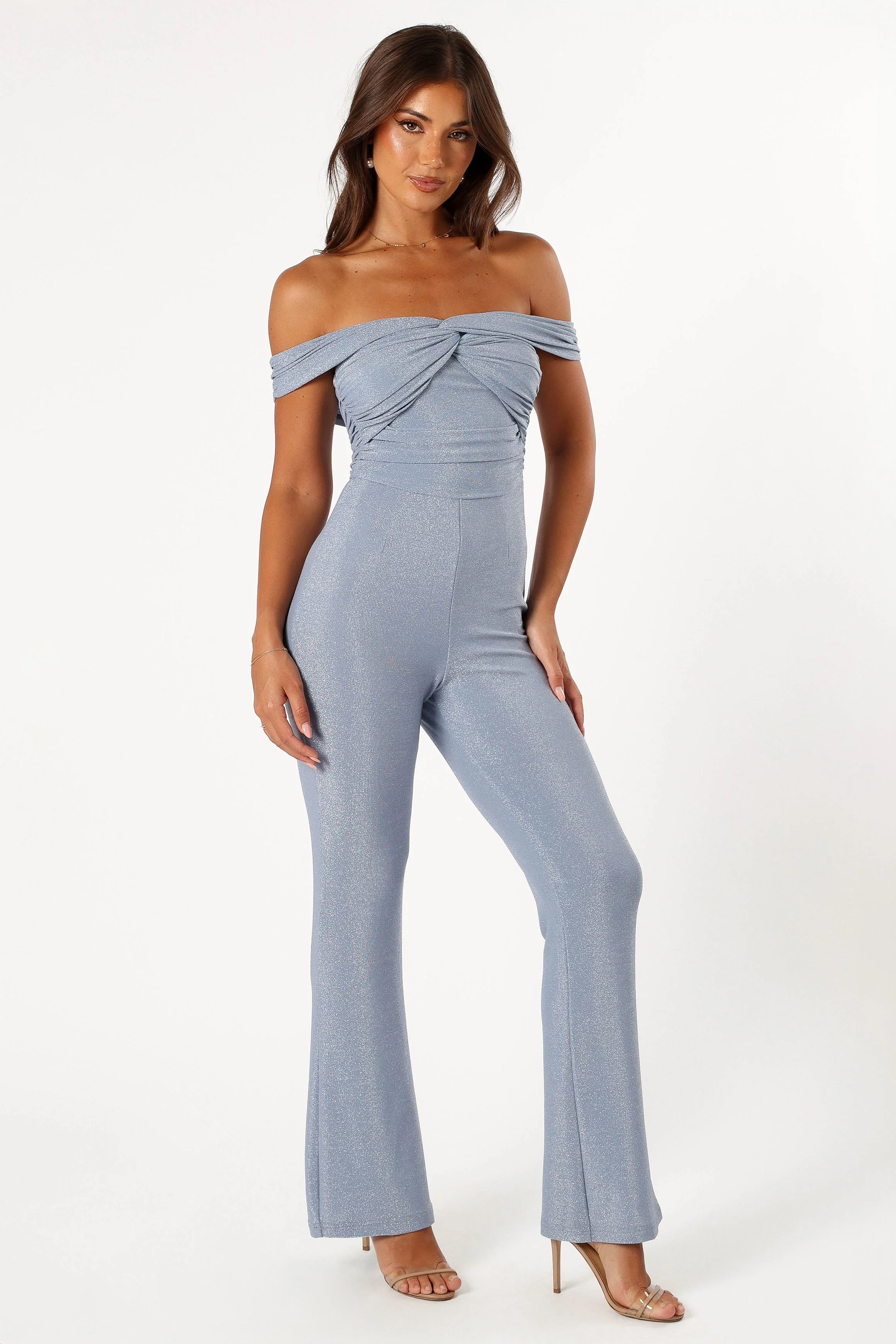 Sharnie Off Shoulder Jumpsuit - Blue