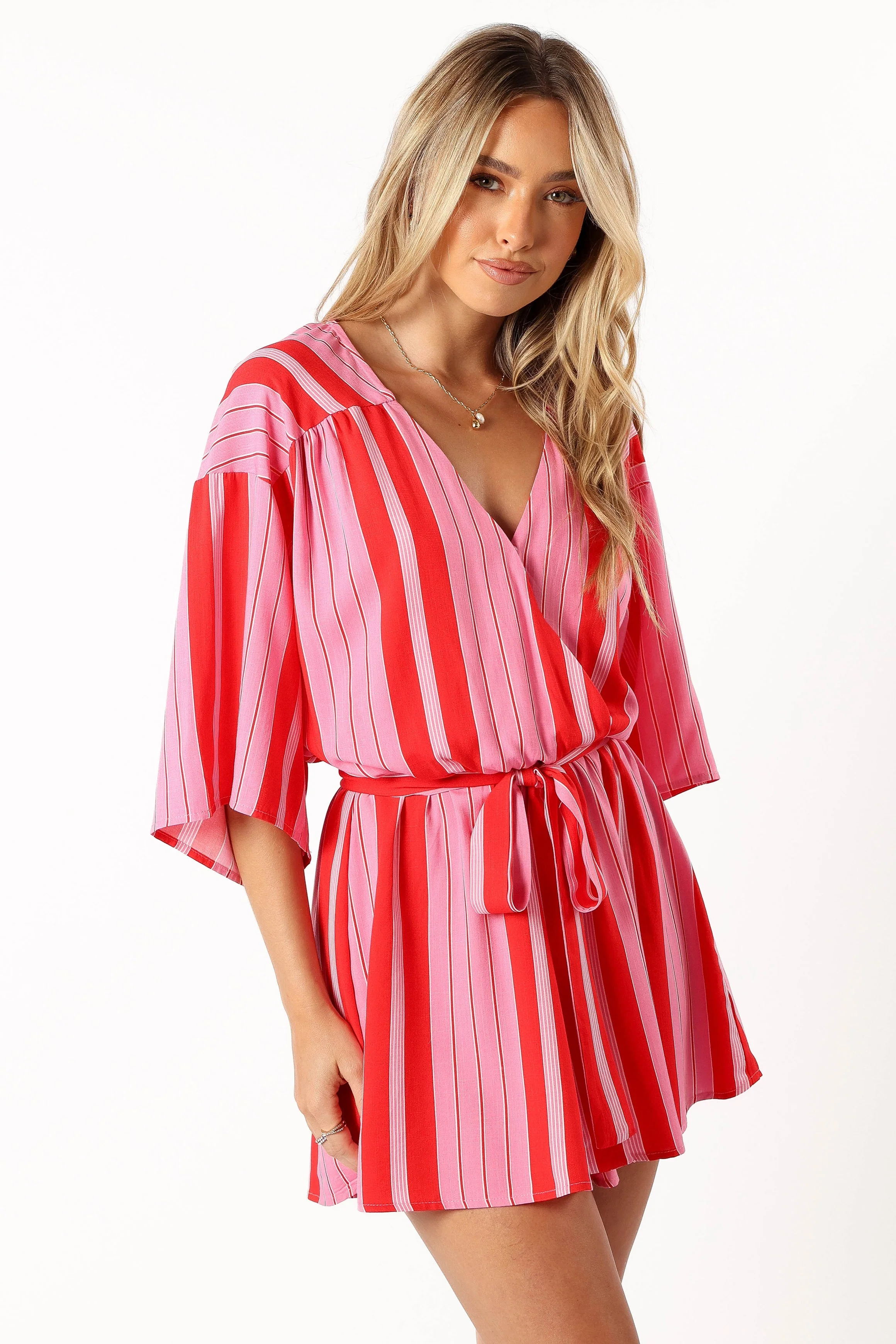 Deena Playsuit - Pink Stripe