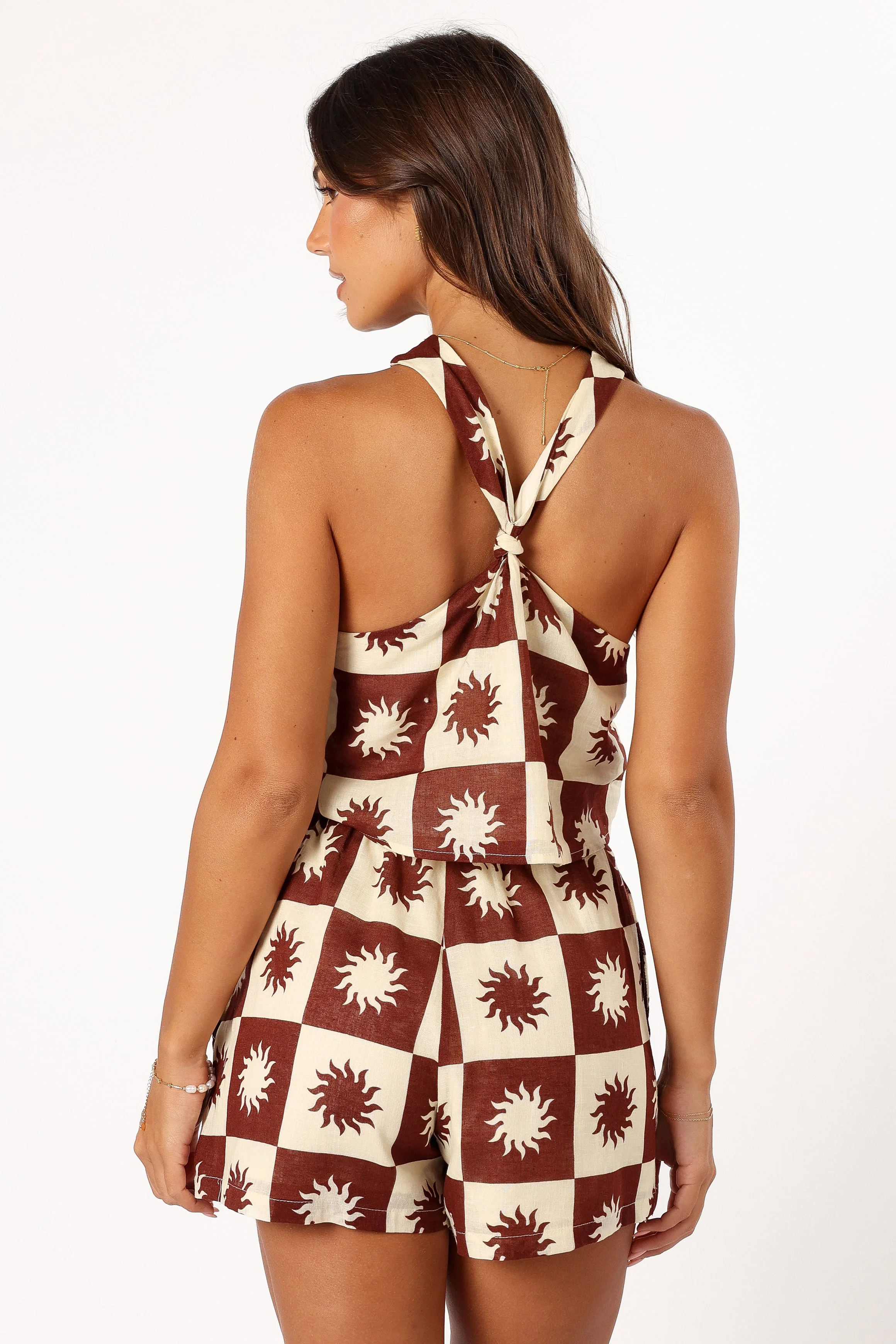 Leo Halter Top - Brown Cream